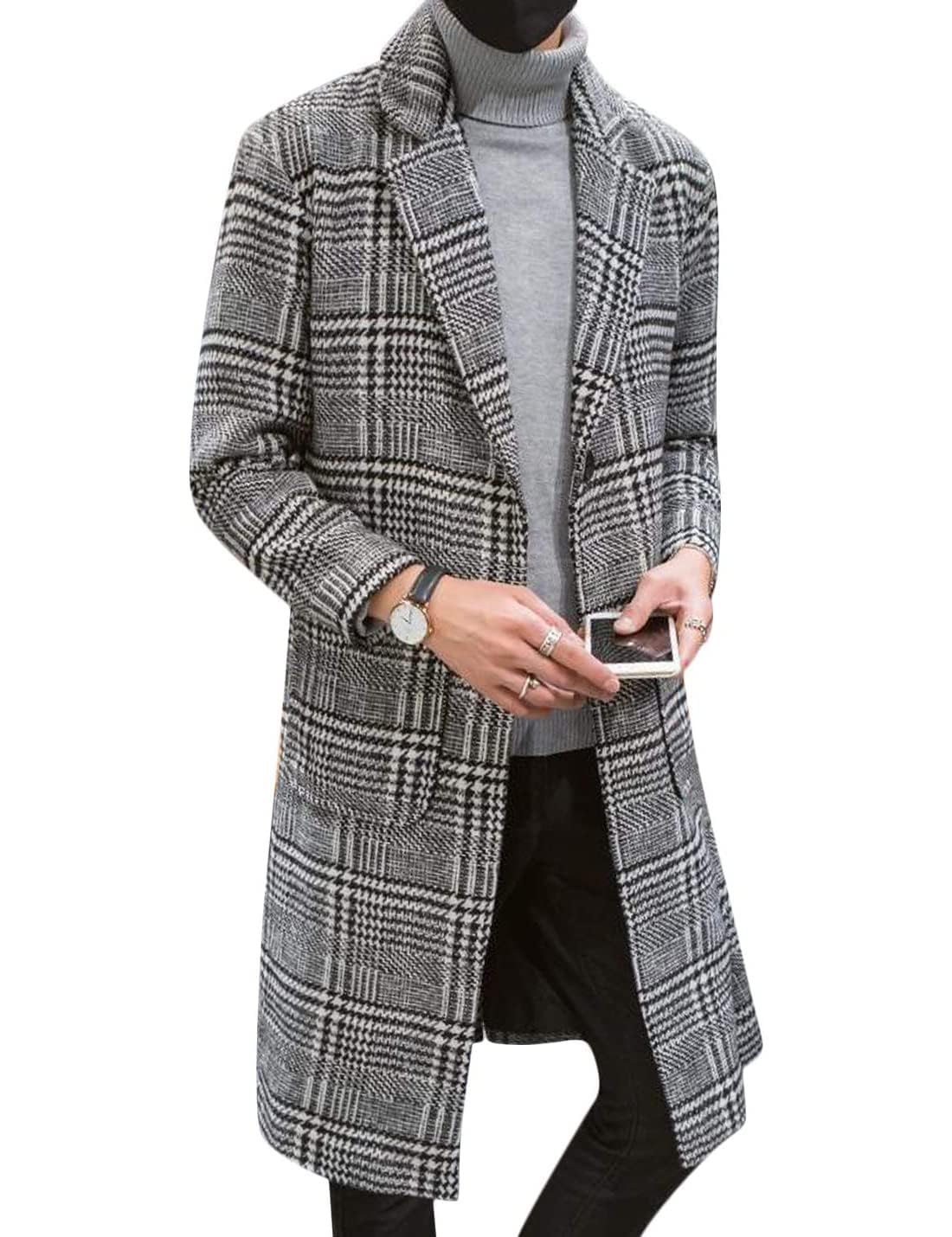 eBexxin - Men's Wool Blend Pea Coat