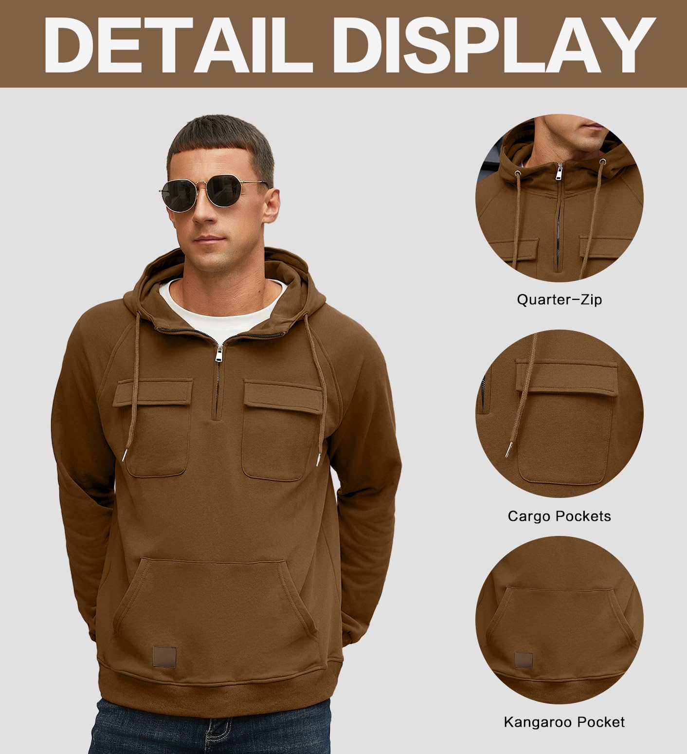 EBXN Men's Cargo Hoodies