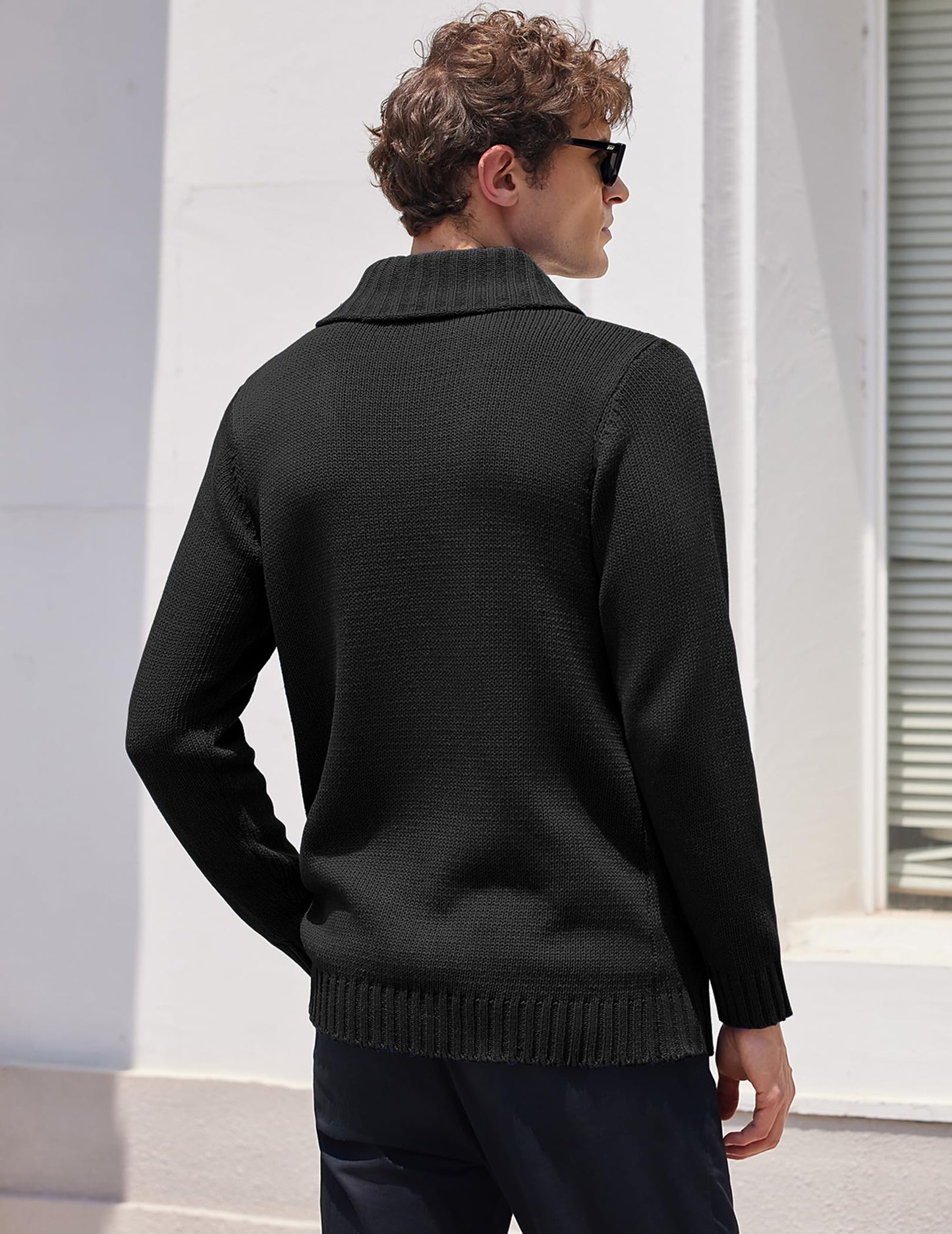 EBXN Men's Shawl Collar Pullover Sweater