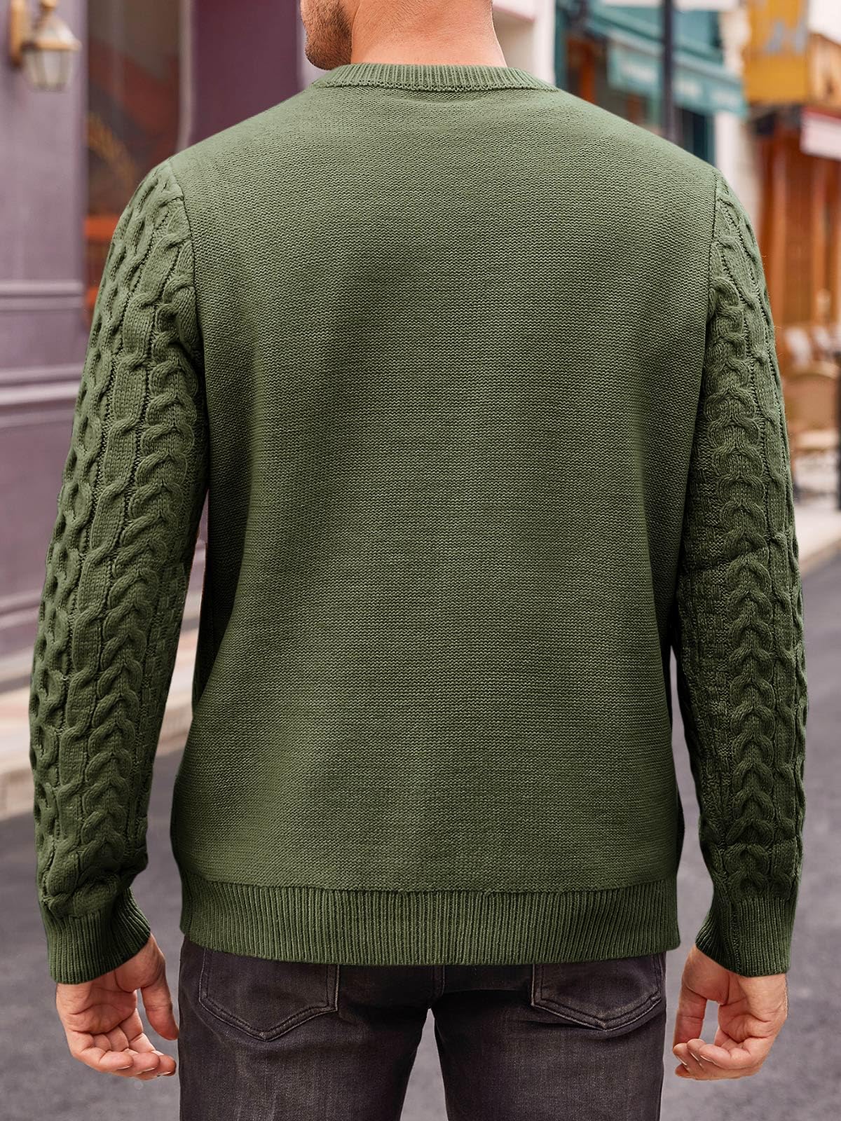 EBXN Mens Cable Knitted Pullover Sweater