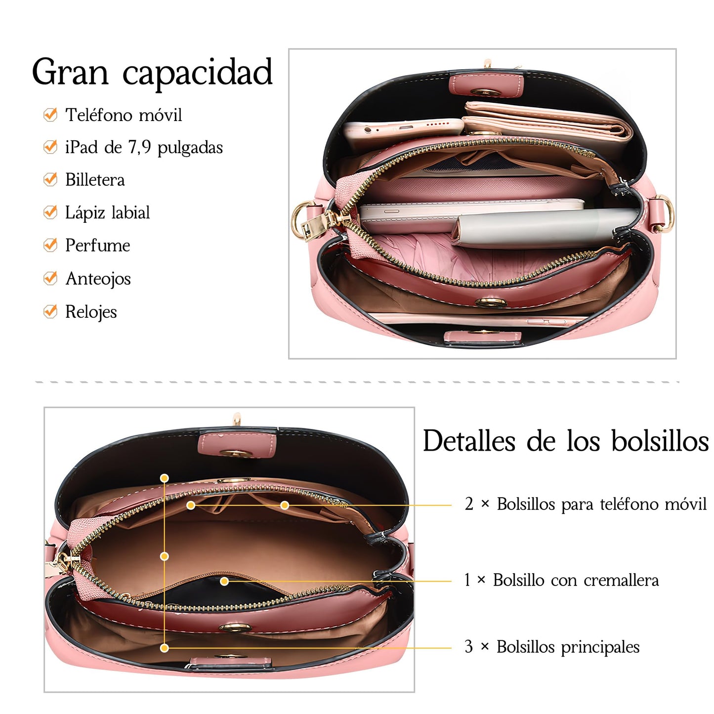 EBXN Bolso de Hombro de Moda para Mujer