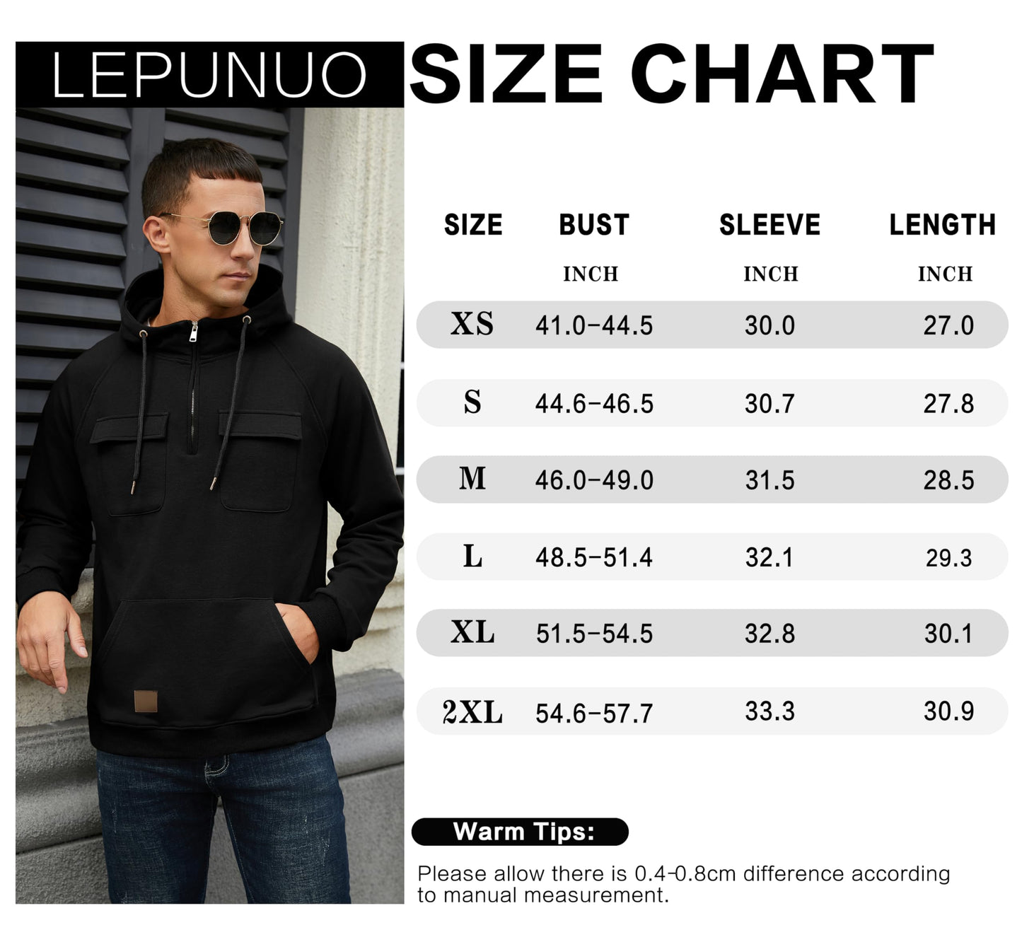 EBXN Men's Cargo Hoodies