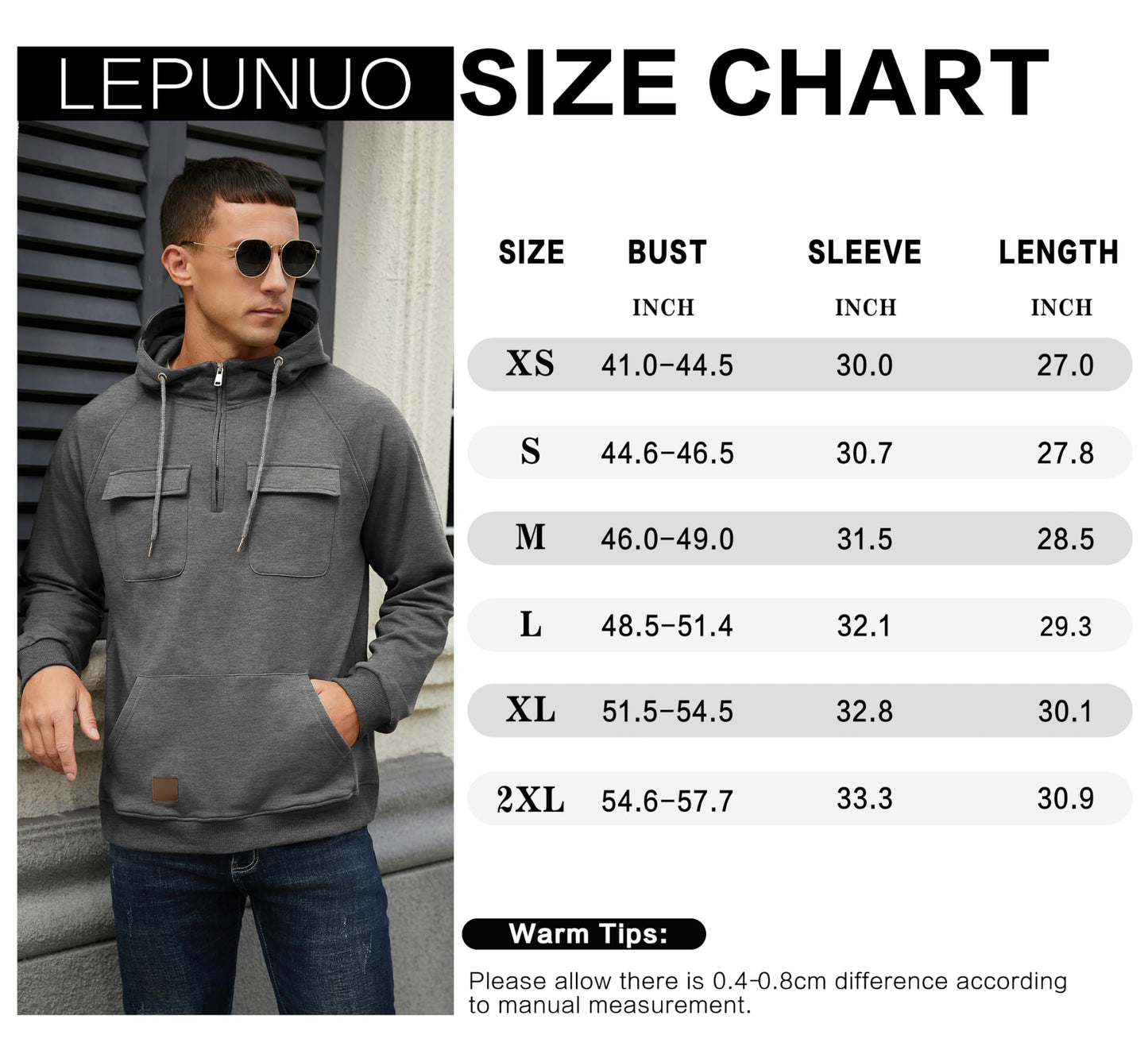 EBXN Men's Cargo Hoodies
