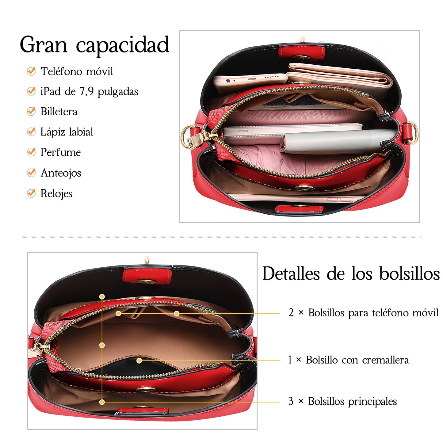 EBXN Bolso de Hombro de Moda para Mujer