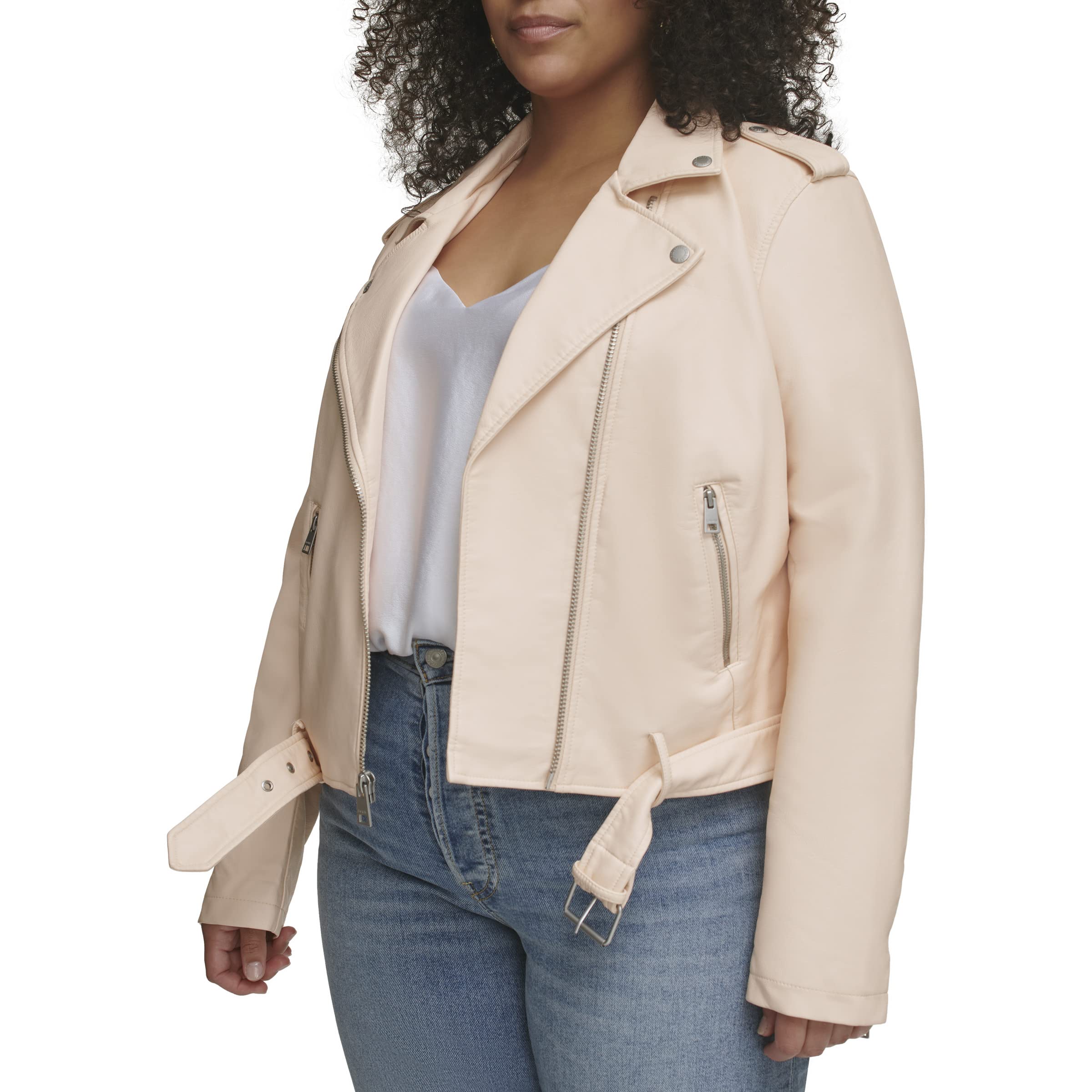 EBXN Women's Belted Faux Leather