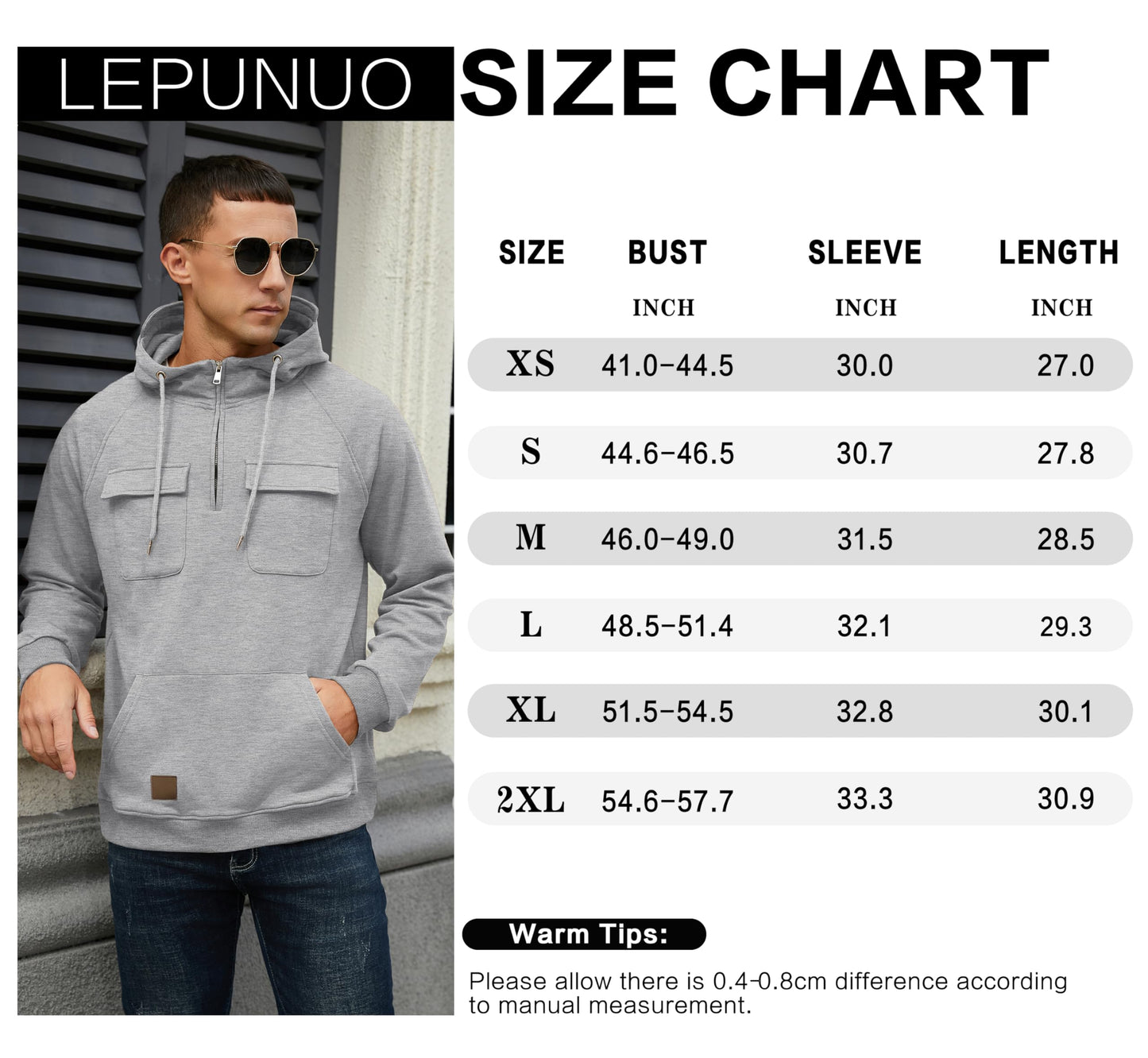 EBXN Men's Cargo Hoodies
