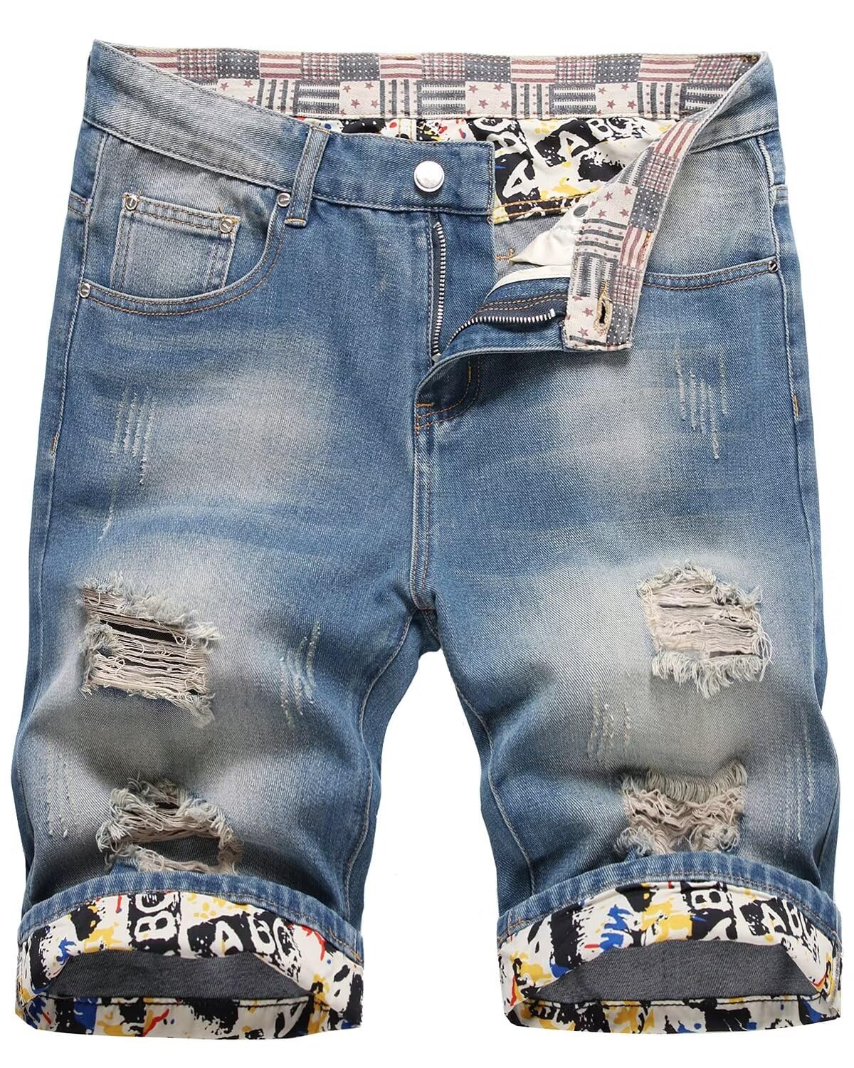 Men's Ripped Jean Short
