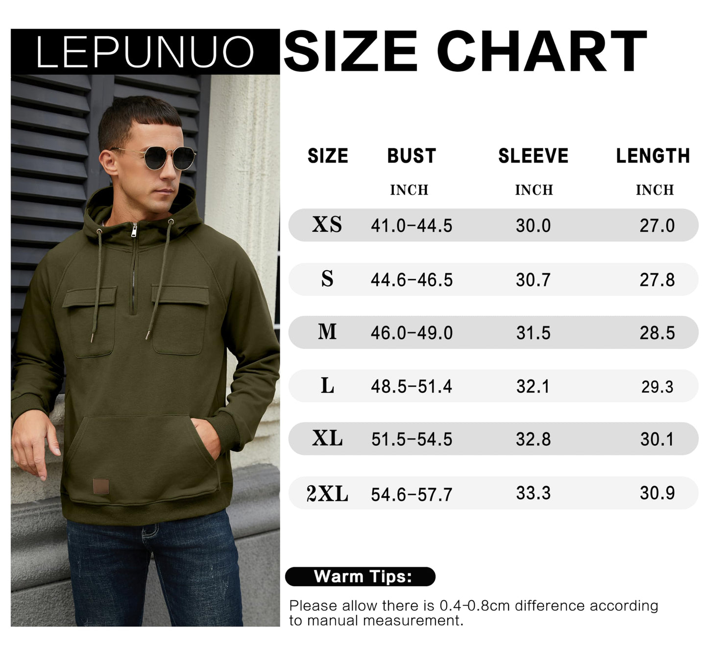EBXN Men's Cargo Hoodies