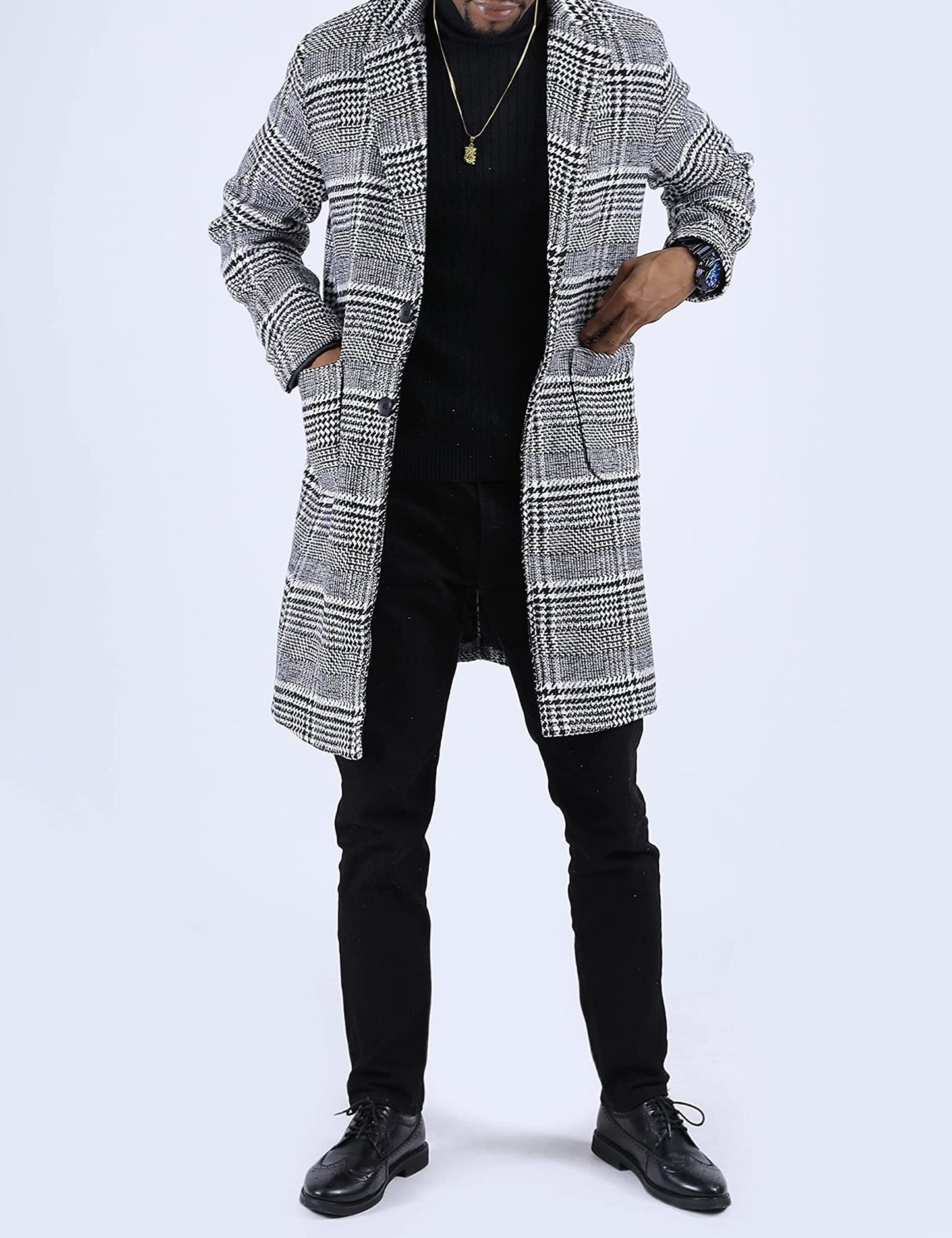 eBexxin - Men's Wool Blend Pea Coat