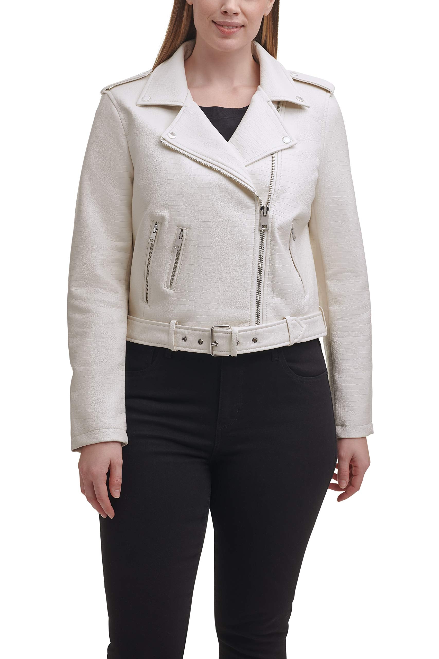 EBXN Women's Belted Faux Leather