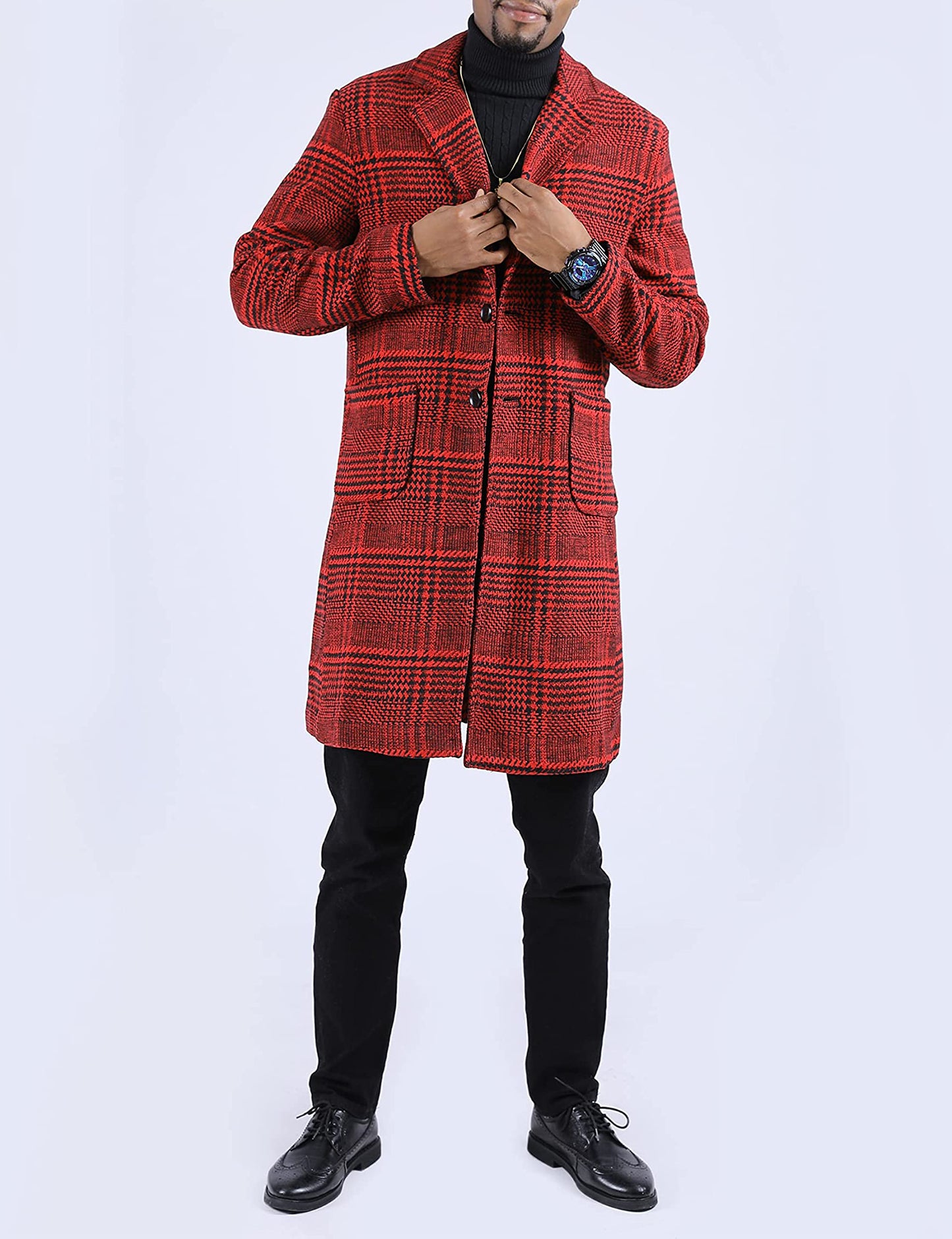 eBexxin - Men's Wool Blend Pea Coat