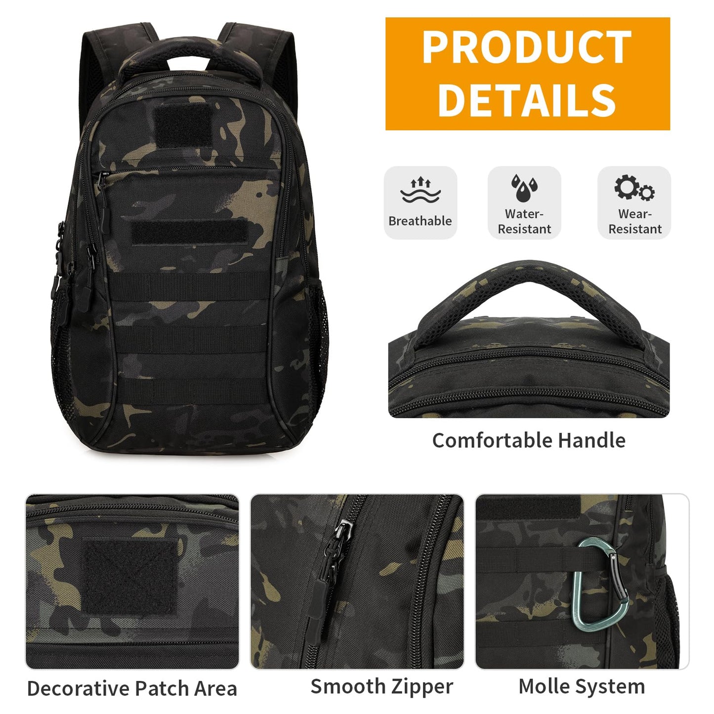 EBXN Mochila Militar Pequeña 15L