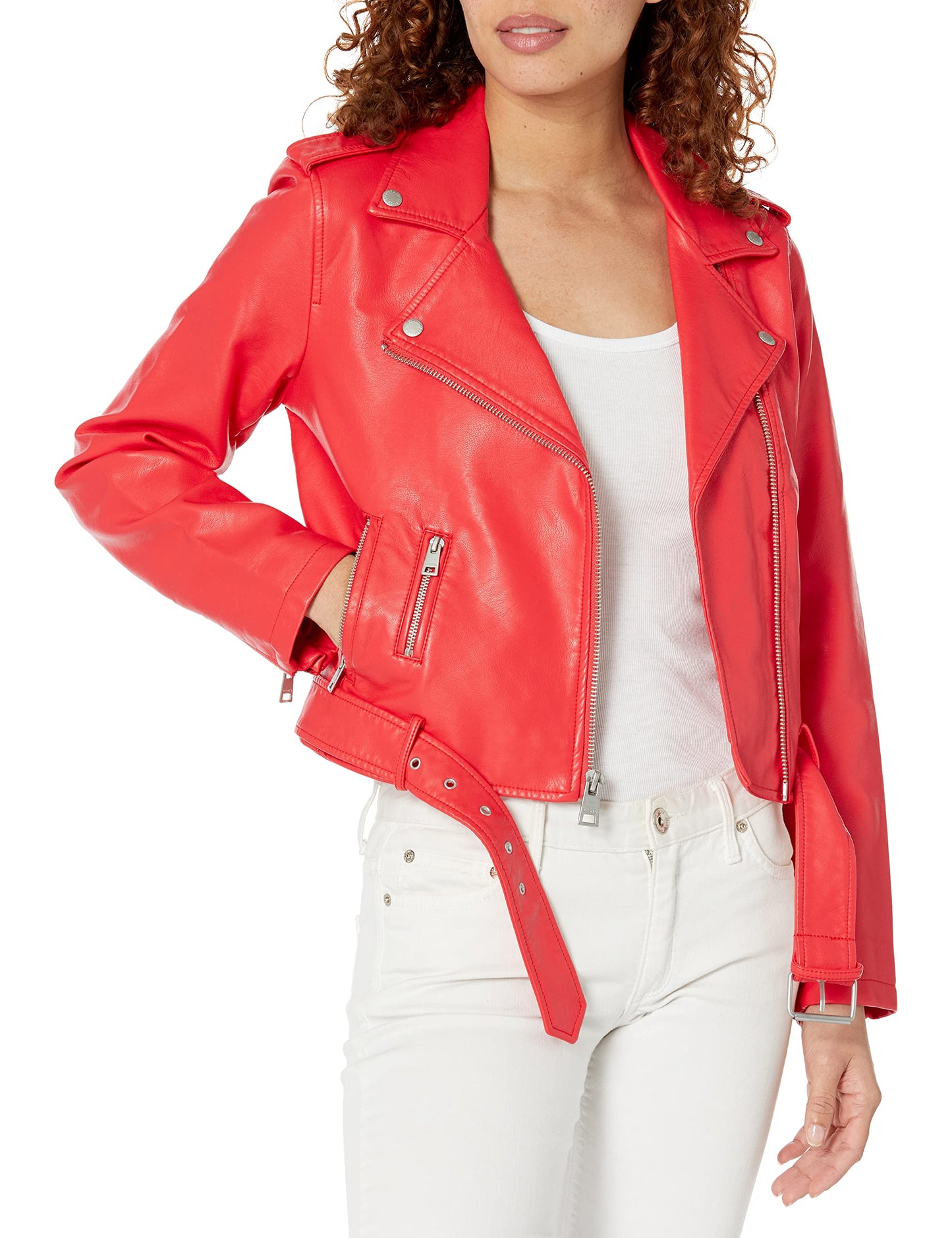 EBXN Women's Belted Faux Leather