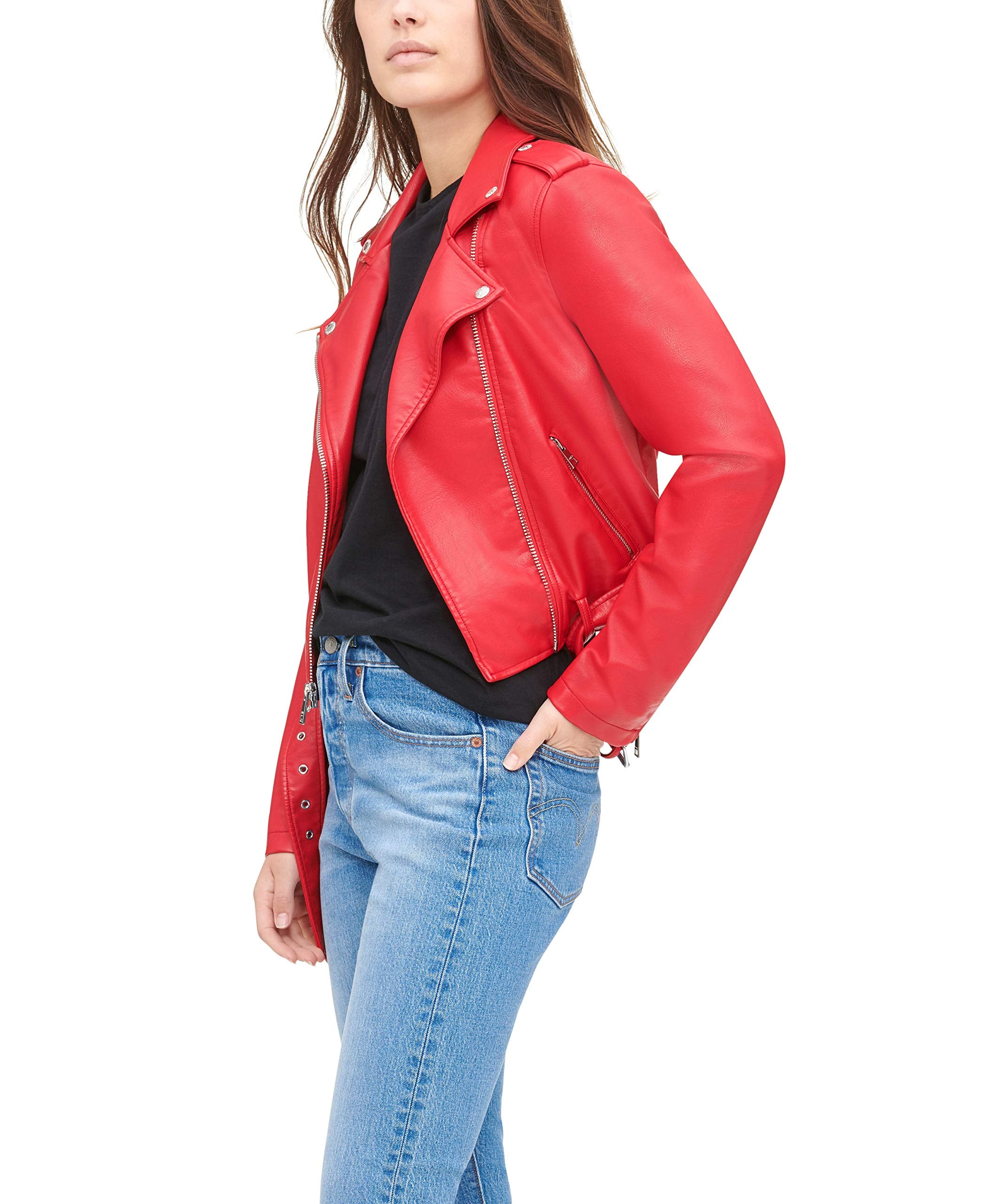 EBXN Women's Belted Faux Leather