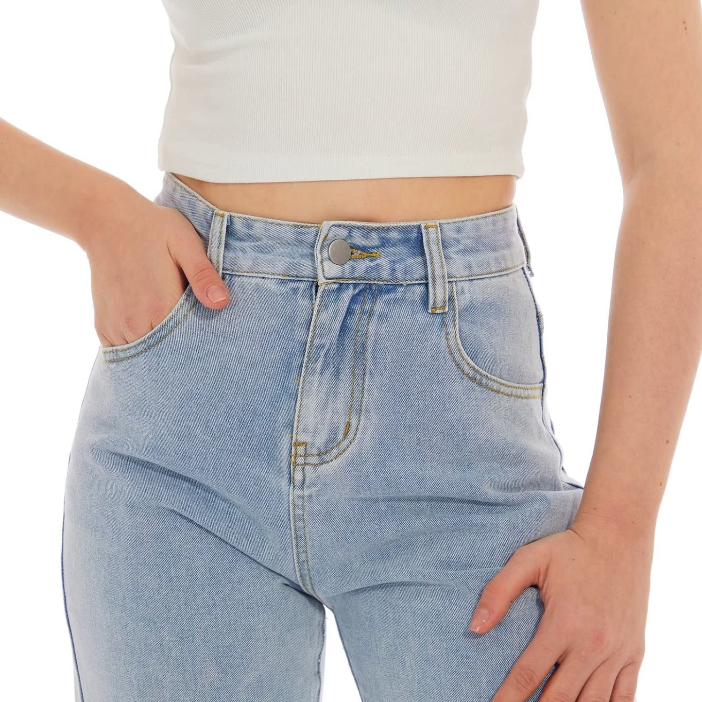 EBXN Tiro Alto Wide Rectos Jeans