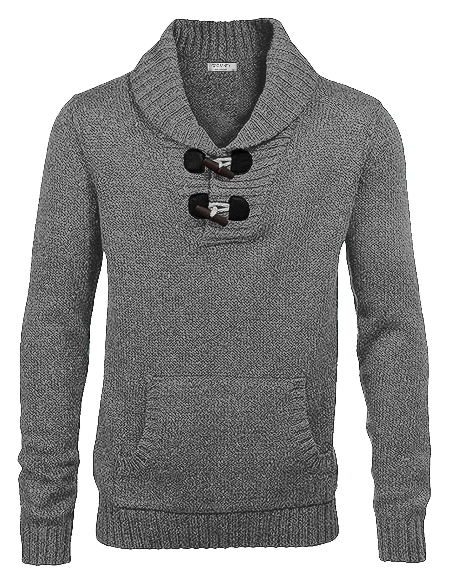 EBXN Men's Shawl Collar Pullover Sweater