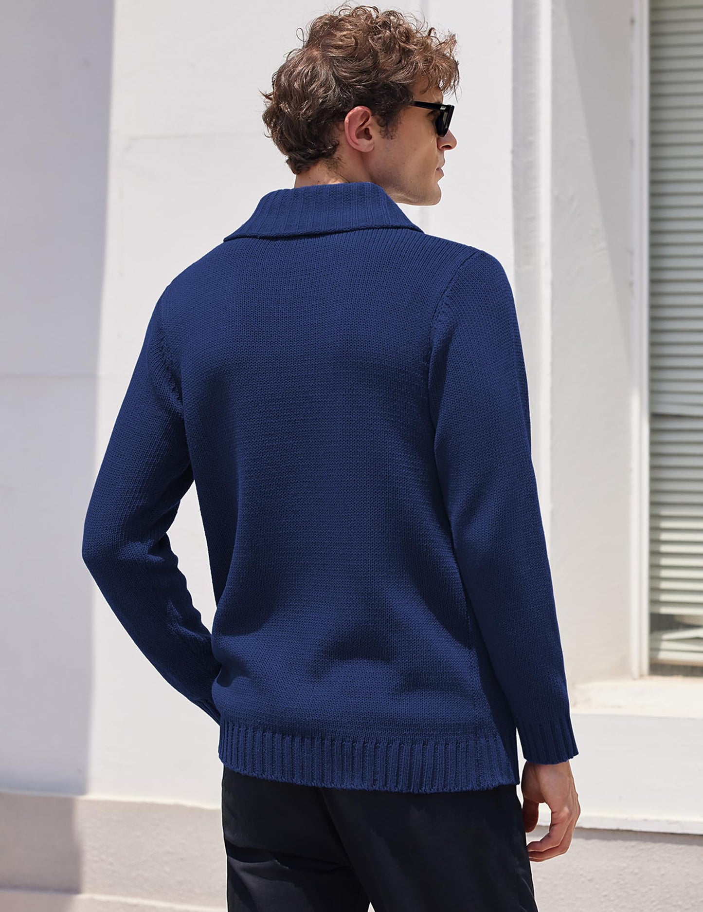EBXN Men's Shawl Collar Pullover Sweater