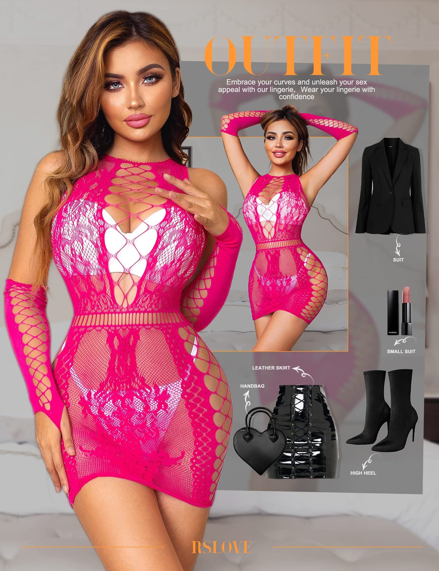 eBexxin - trajes sexy bodystocking babydoll