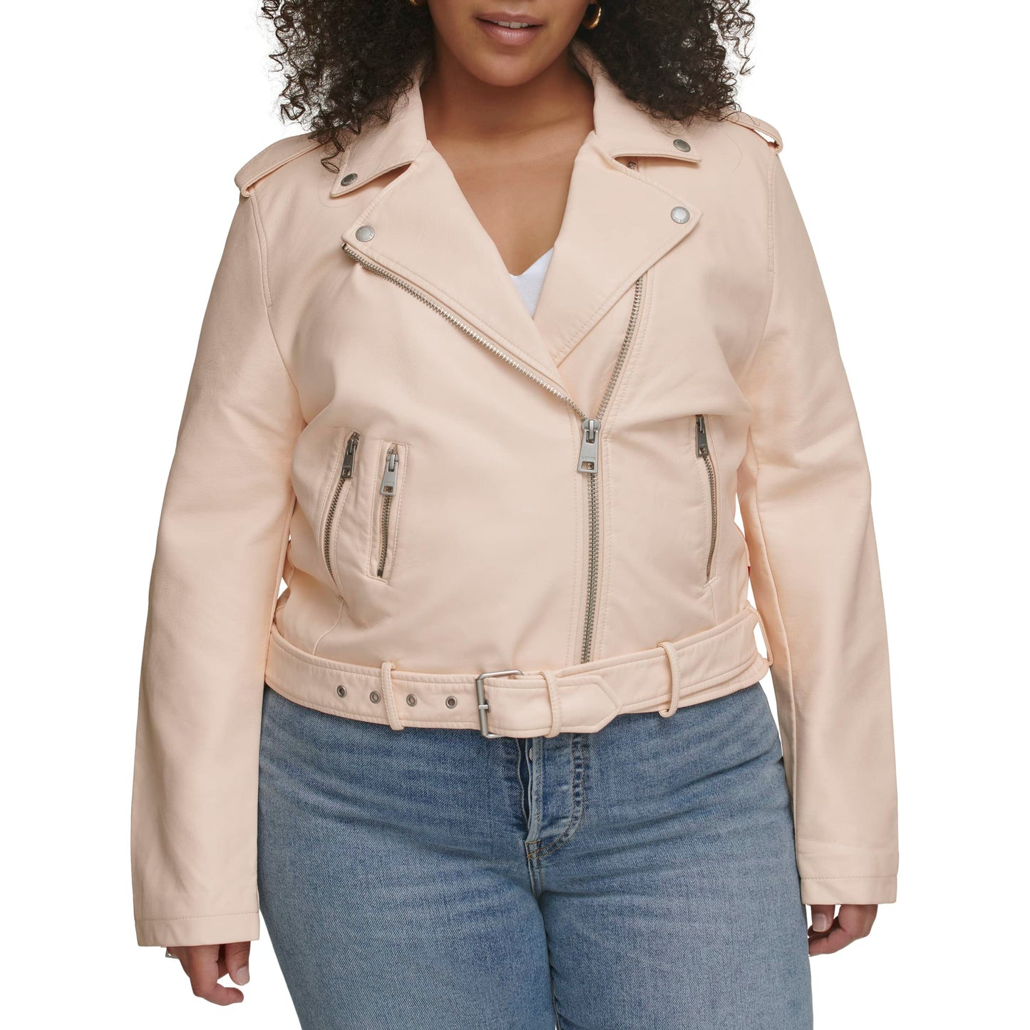 EBXN Women's Belted Faux Leather