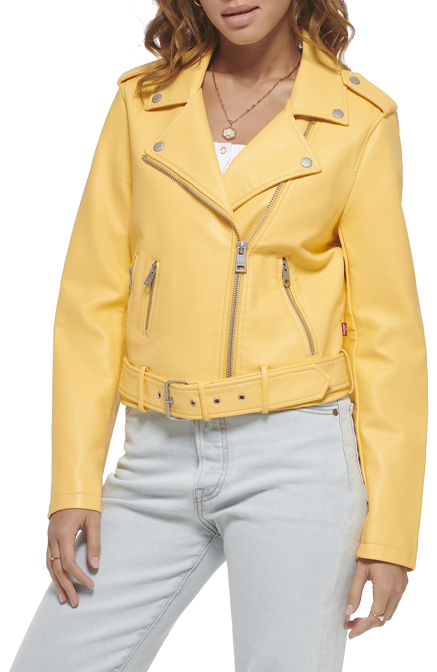 EBXN Women's Belted Faux Leather