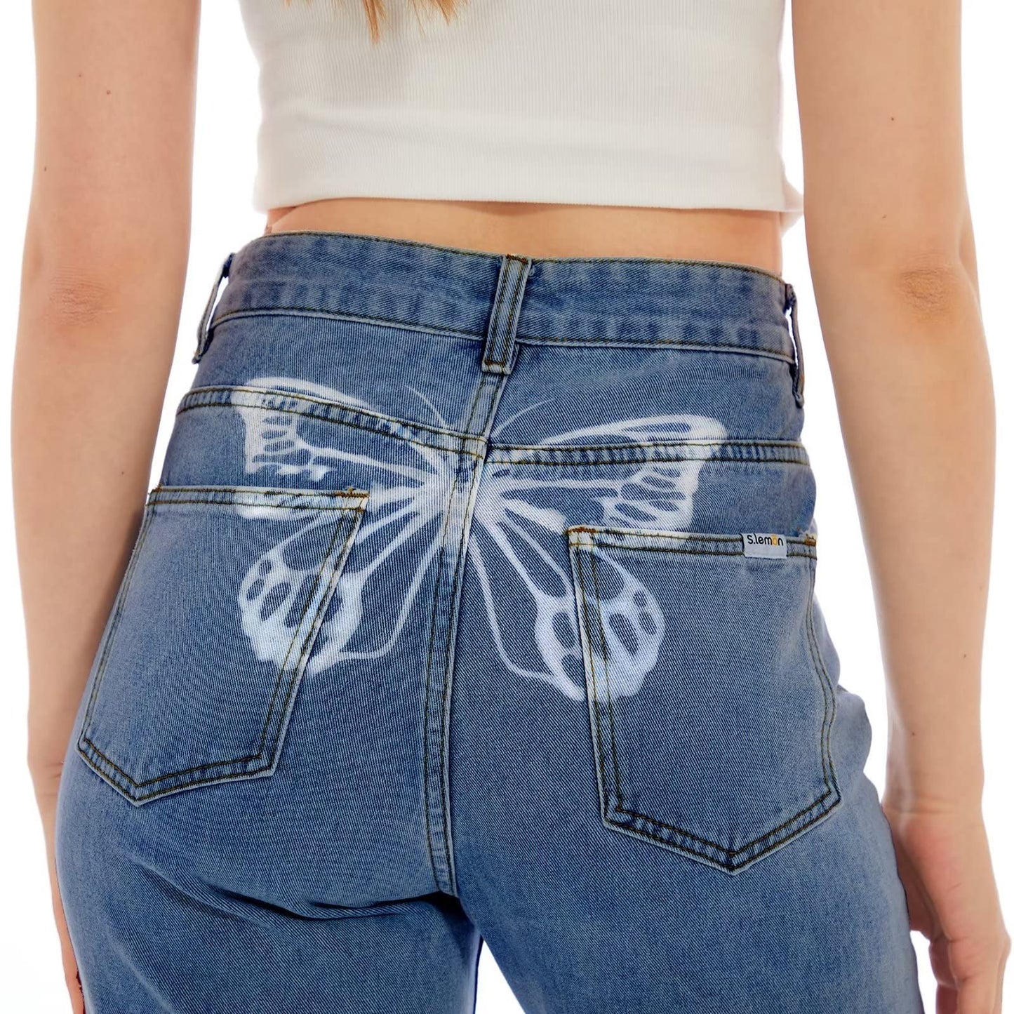 EBXN Tiro Alto Wide Rectos Jeans