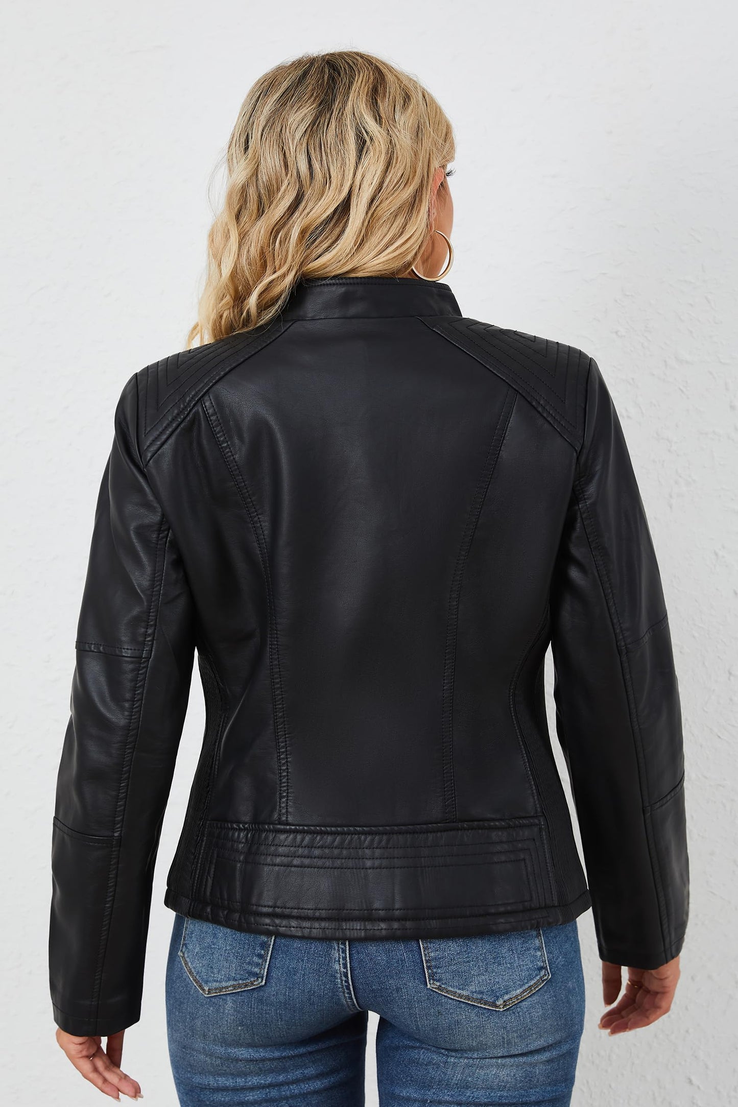 EBXN  Chaqueta Para Mujer Cuero