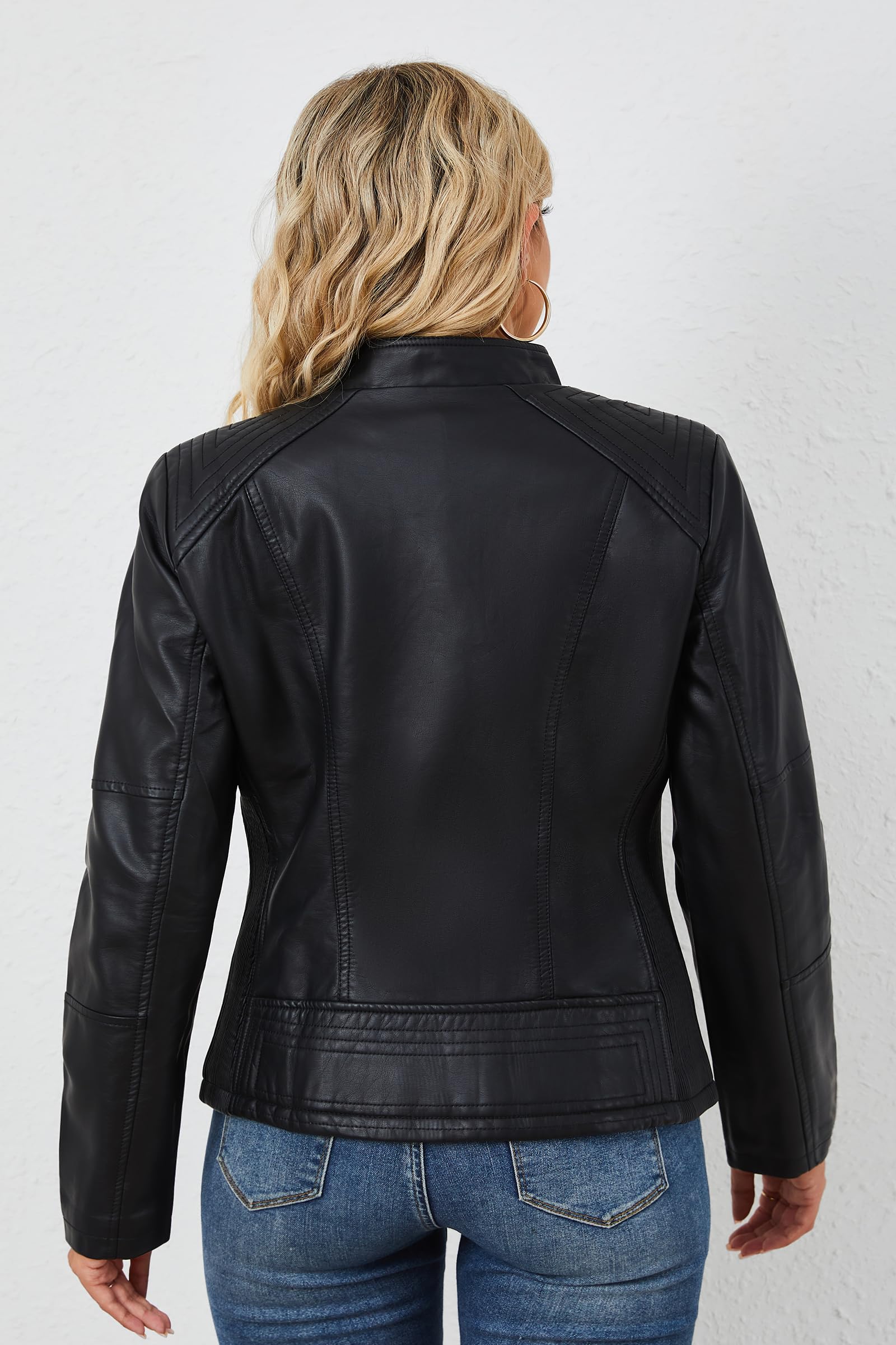 EBXN  Chaqueta Para Mujer Cuero
