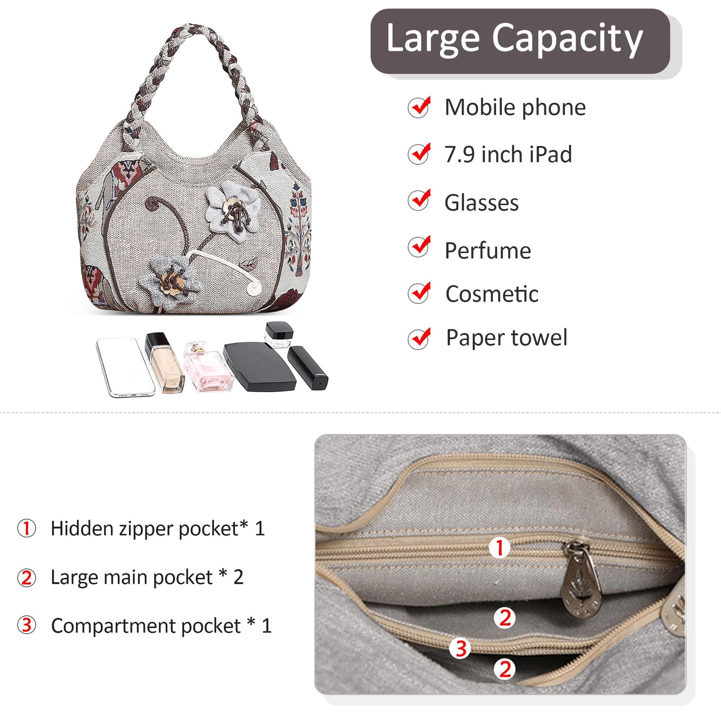 EBXN Bolsos Mujer Bolsa De Lona