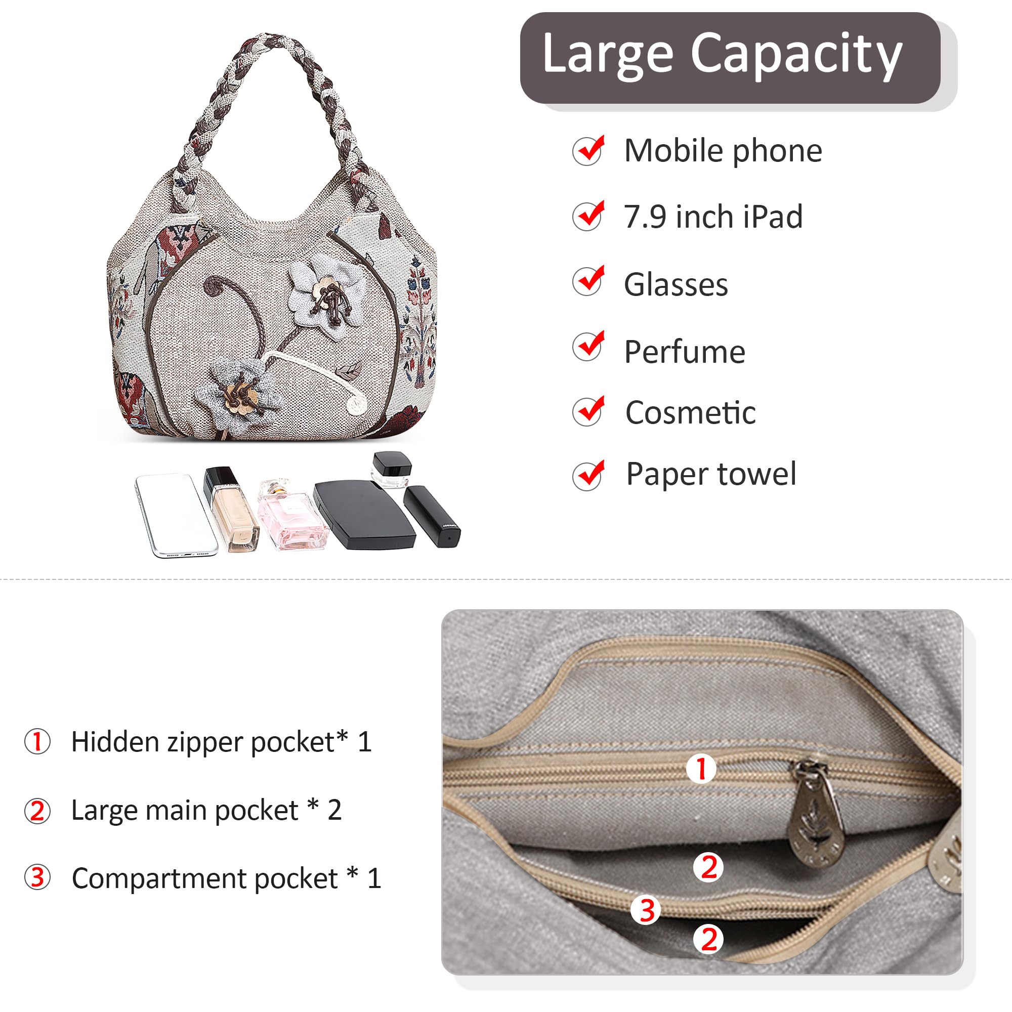 EBXN Bolsos Mujer Bolsa De Lona