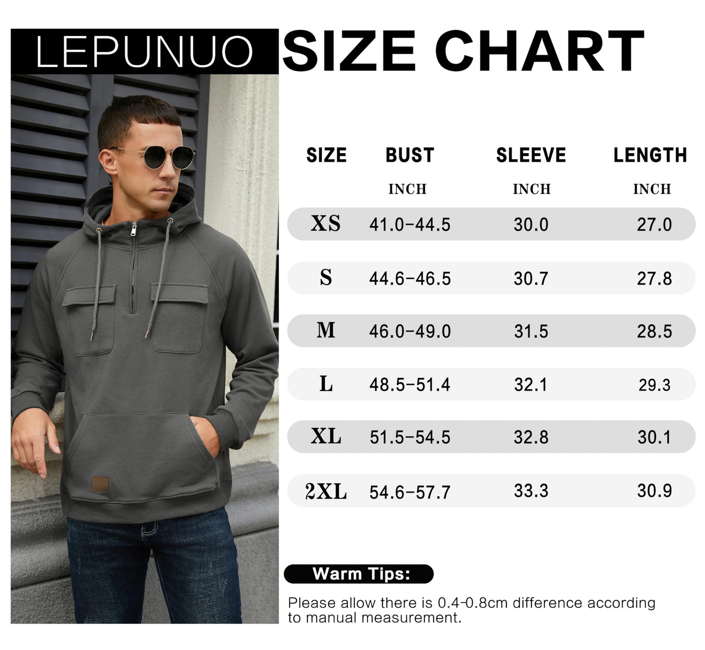 EBXN Men's Cargo Hoodies