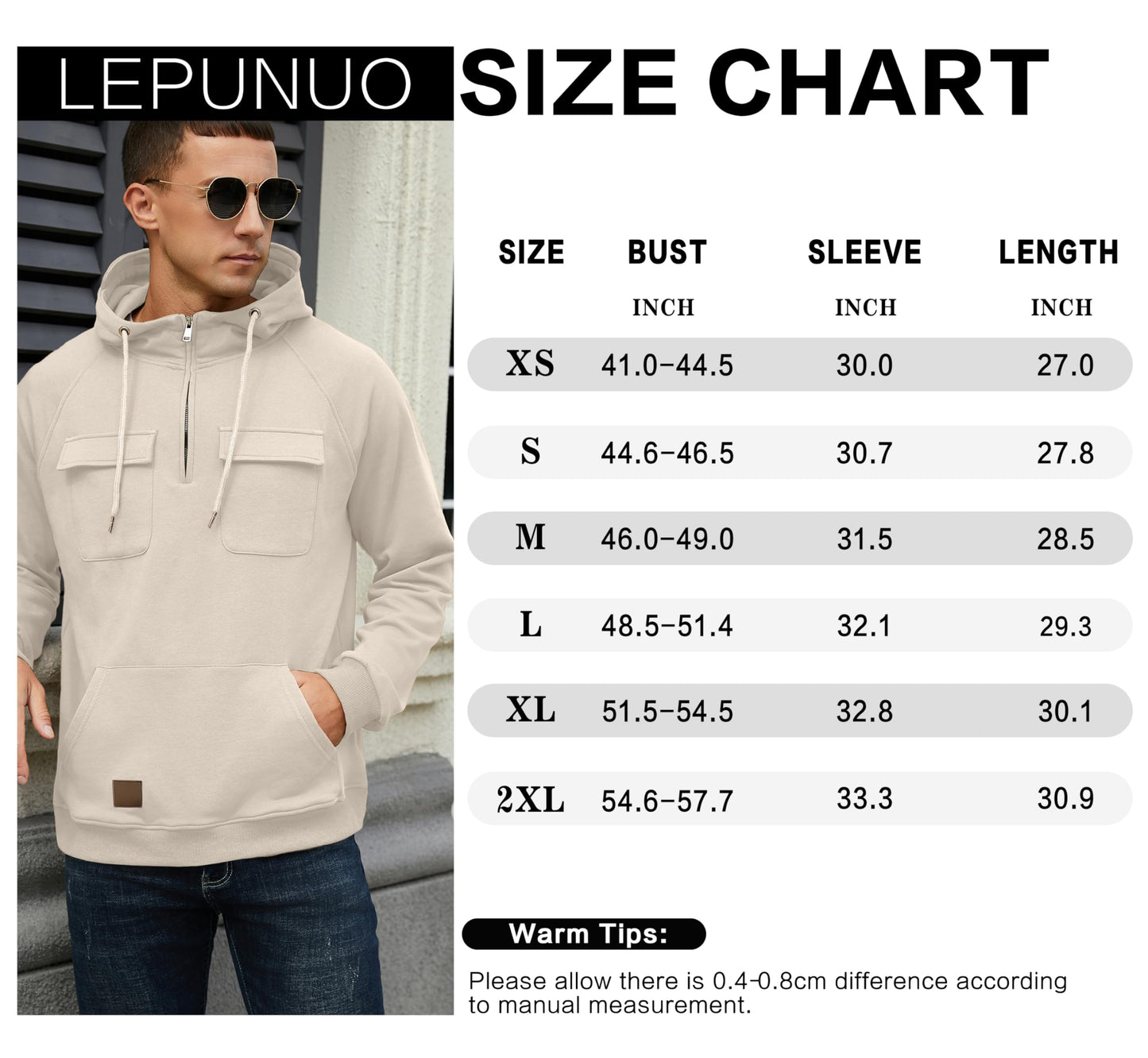 EBXN Men's Cargo Hoodies