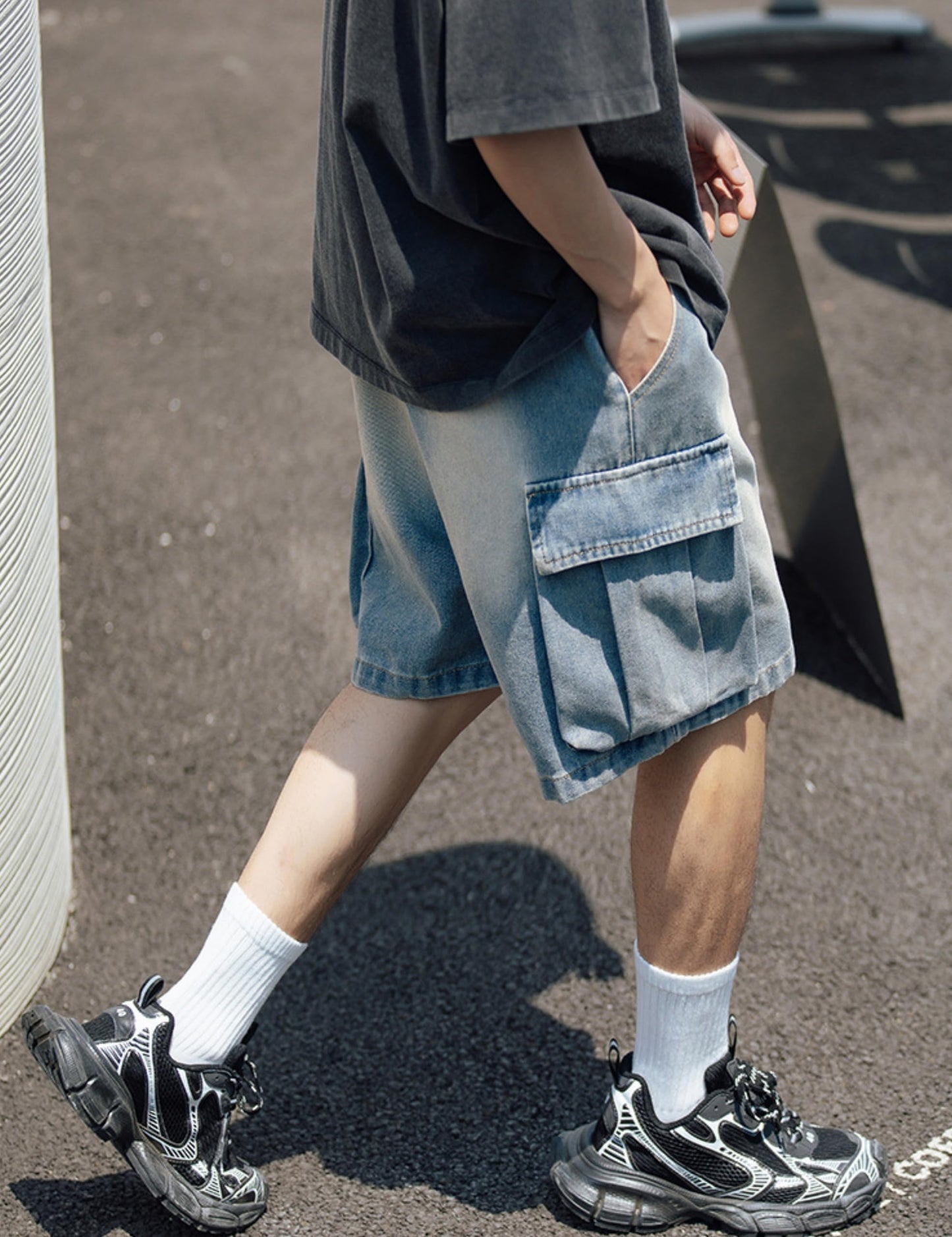 Baggy Jeans Shorts Men