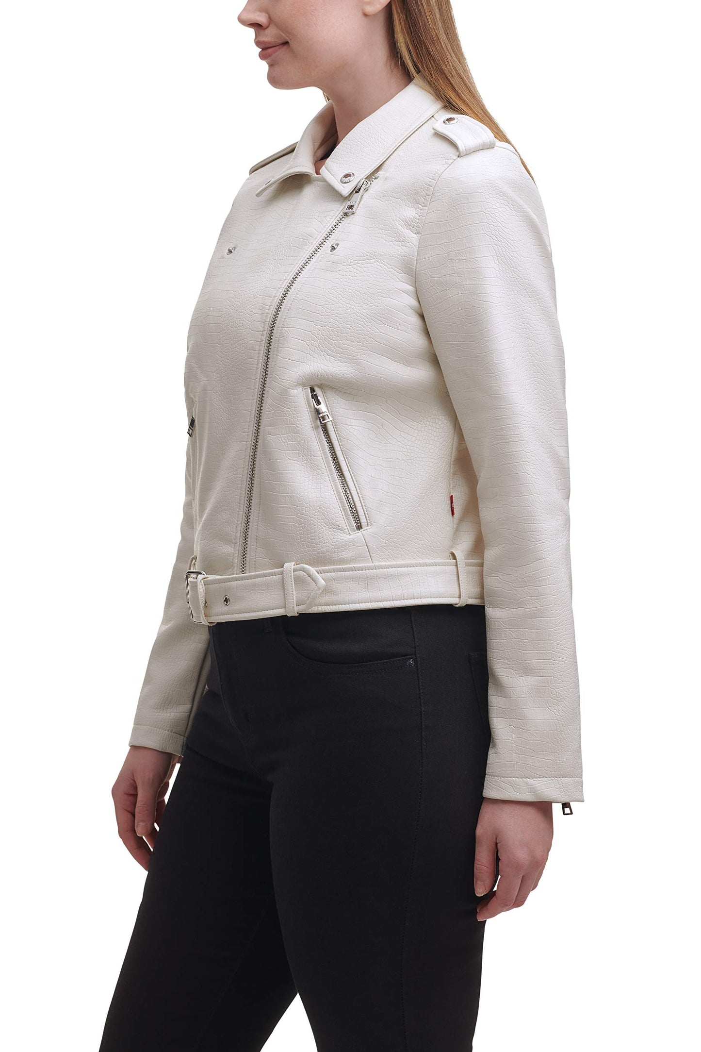 EBXN Women's Belted Faux Leather