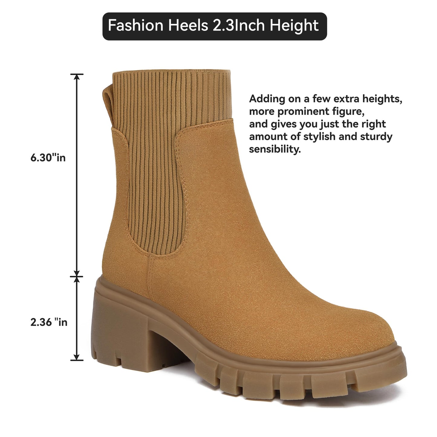 EBXN Women's Chelsea Boots Fashion Slip