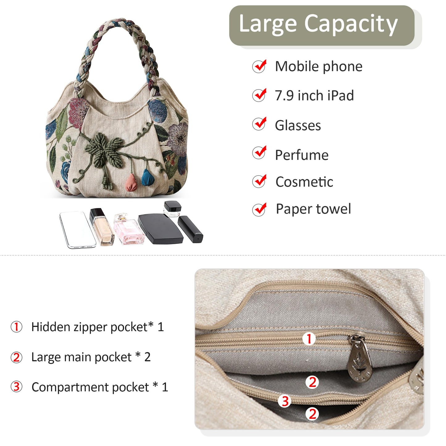 EBXN Bolsos Mujer Bolsa De Lona
