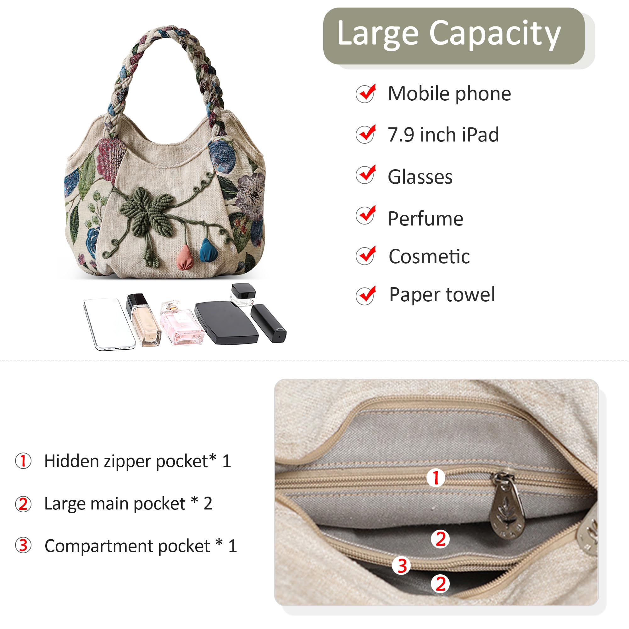 EBXN Bolsos Mujer Bolsa De Lona
