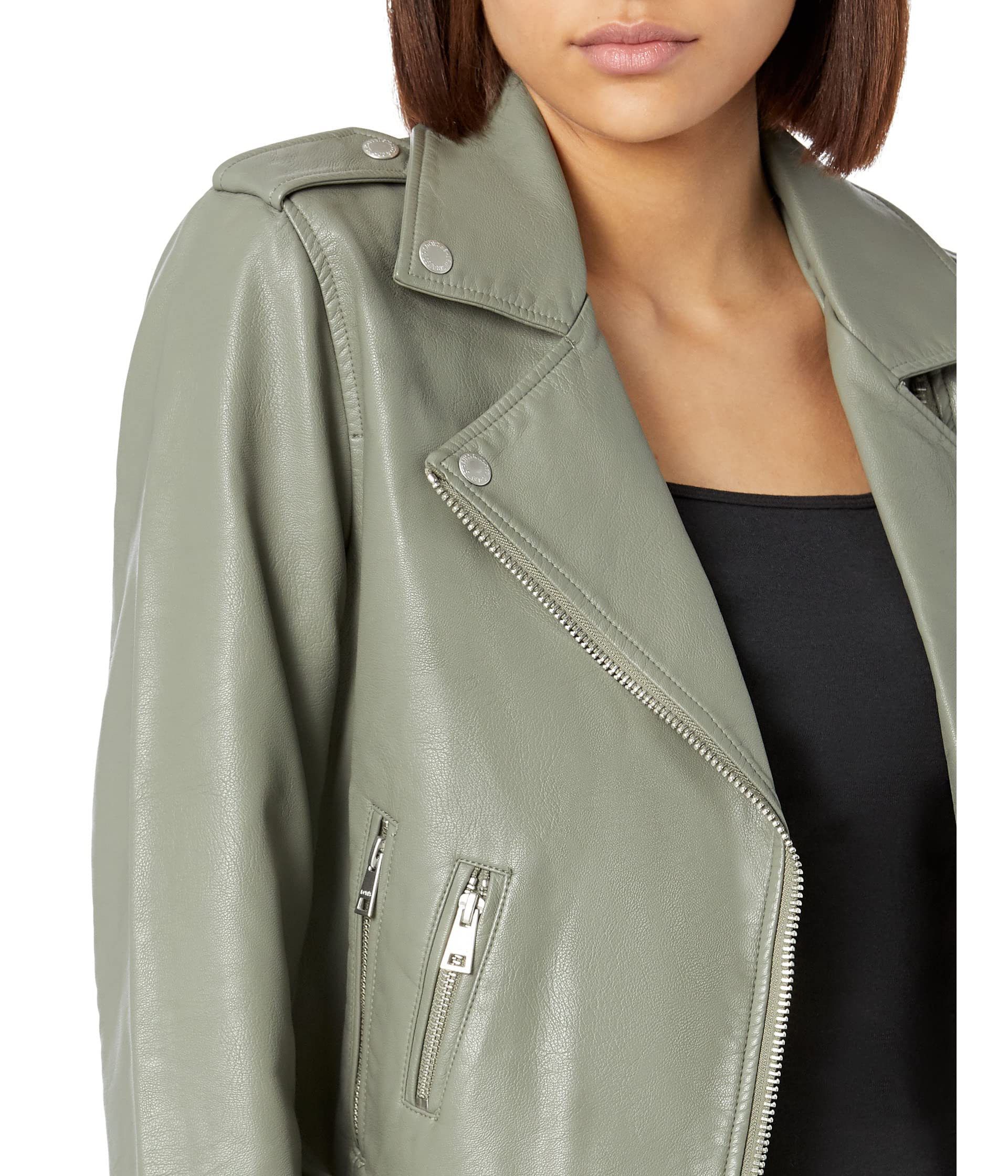 EBXN Women's Belted Faux Leather