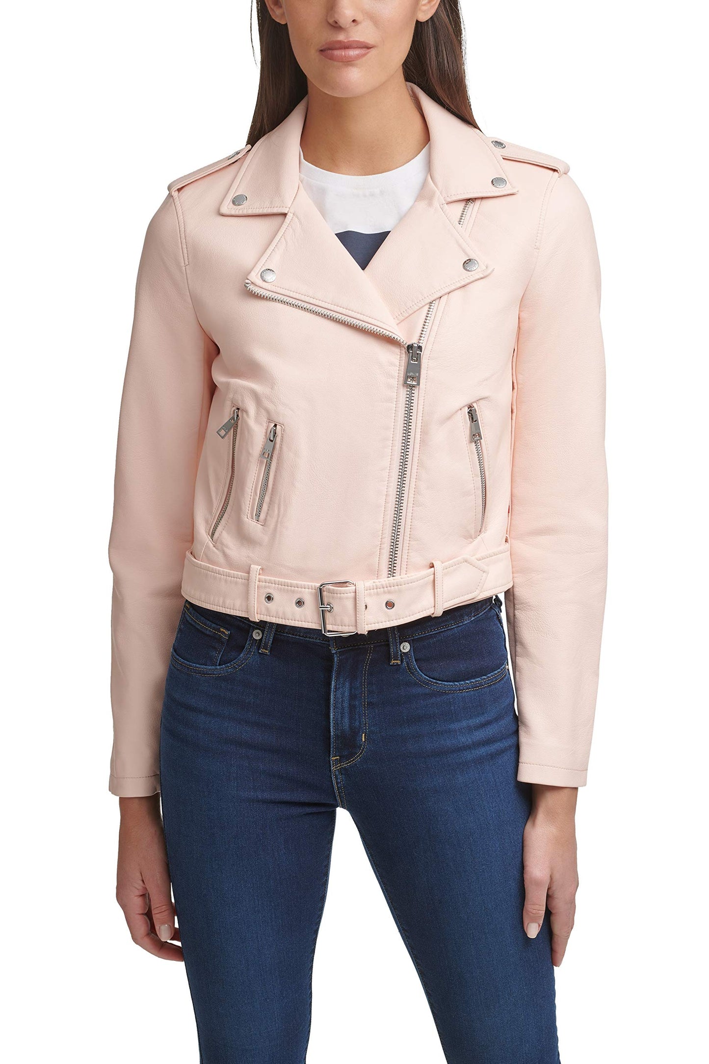 EBXN Women's Belted Faux Leather
