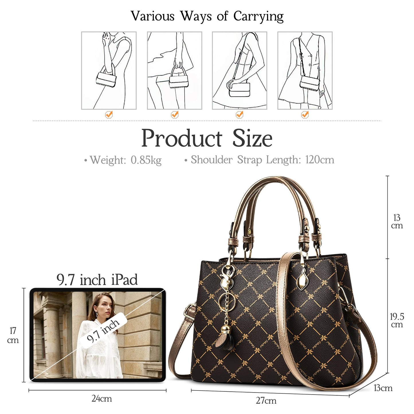 EBXN Retro Bolsos De Mano Mujer Elegante
