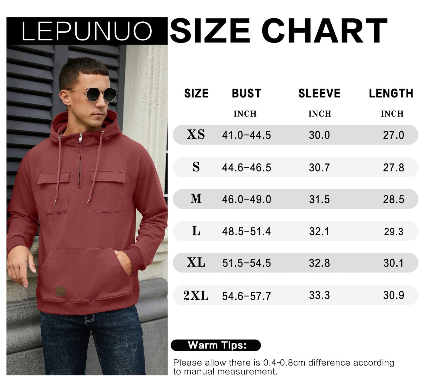 EBXN Men's Cargo Hoodies
