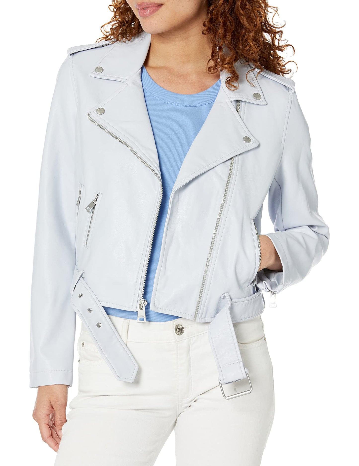 EBXN Women's Belted Faux Leather