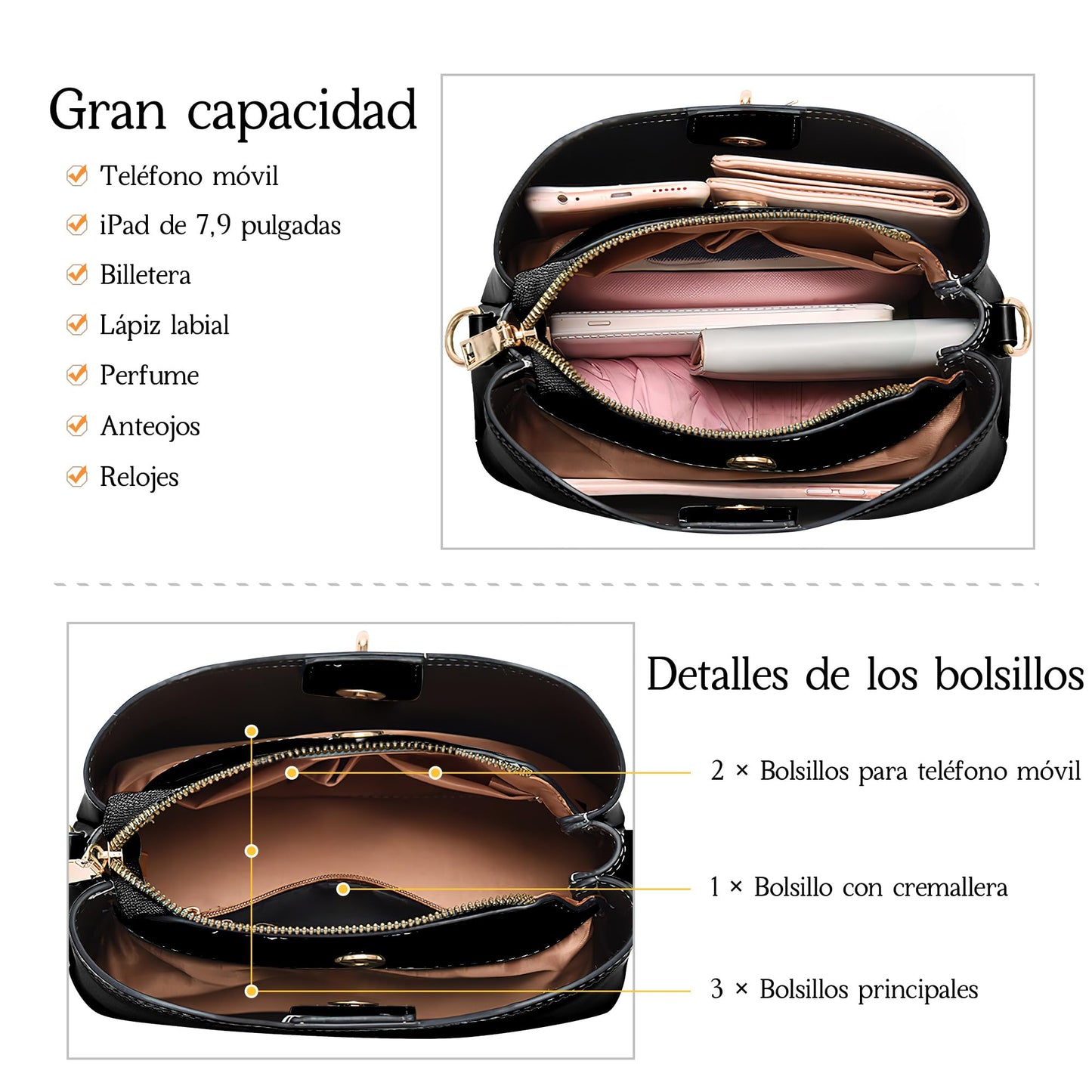 EBXN Bolso de Hombro de Moda para Mujer