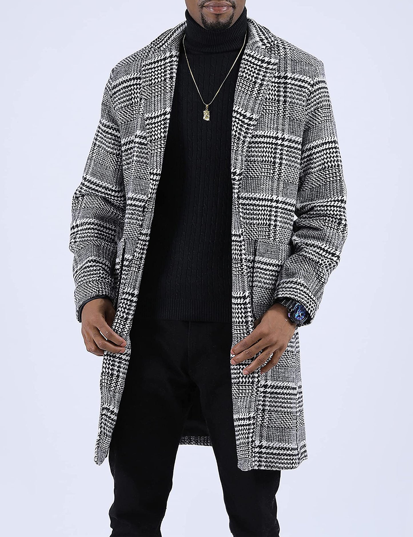 eBexxin - Men's Wool Blend Pea Coat