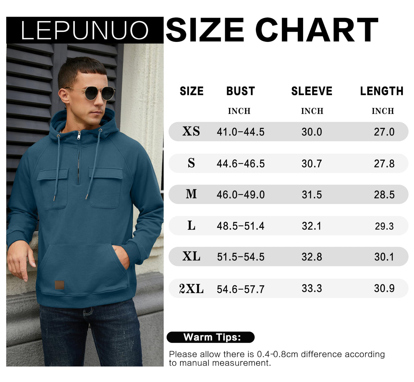 EBXN Men's Cargo Hoodies