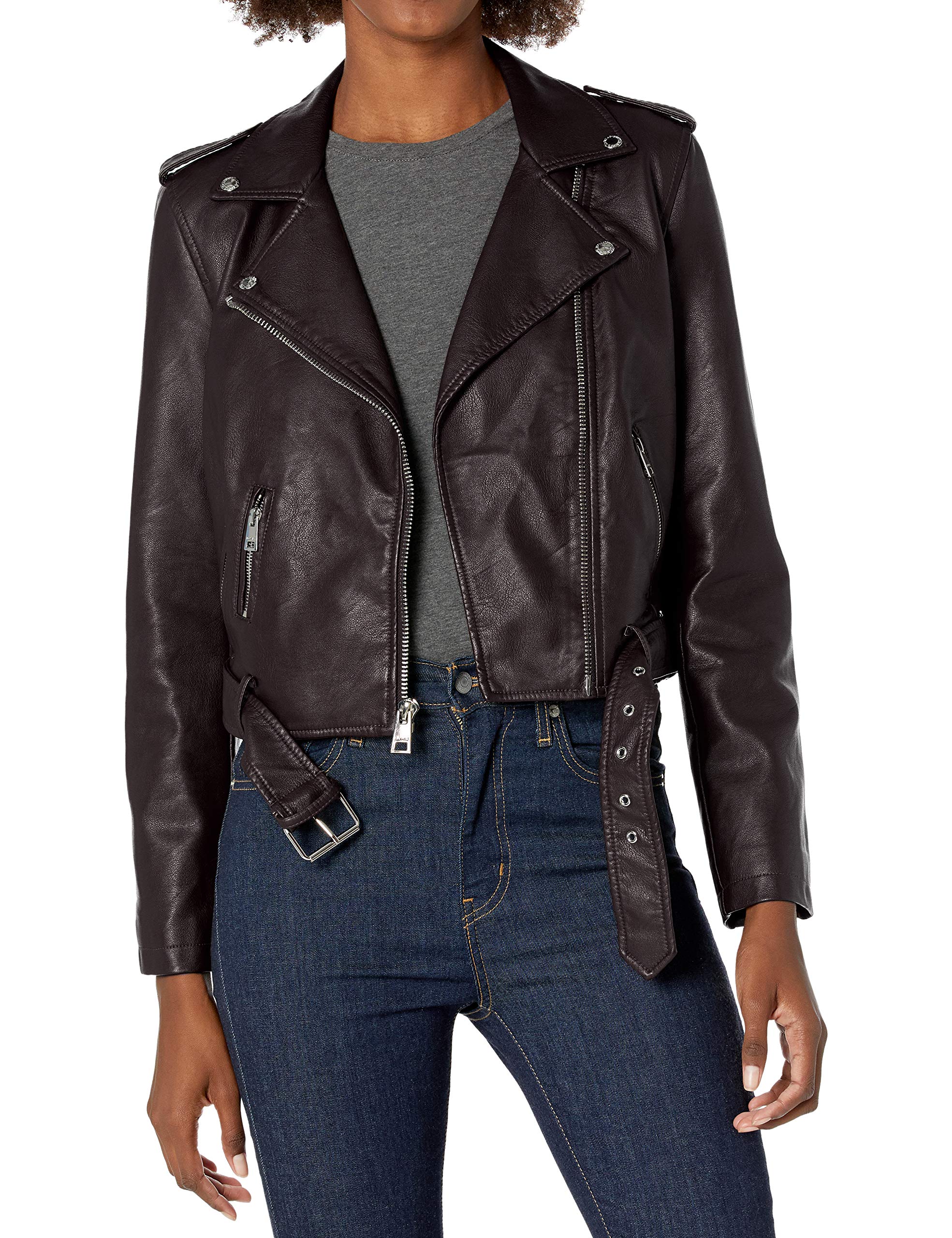 EBXN Women's Belted Faux Leather
