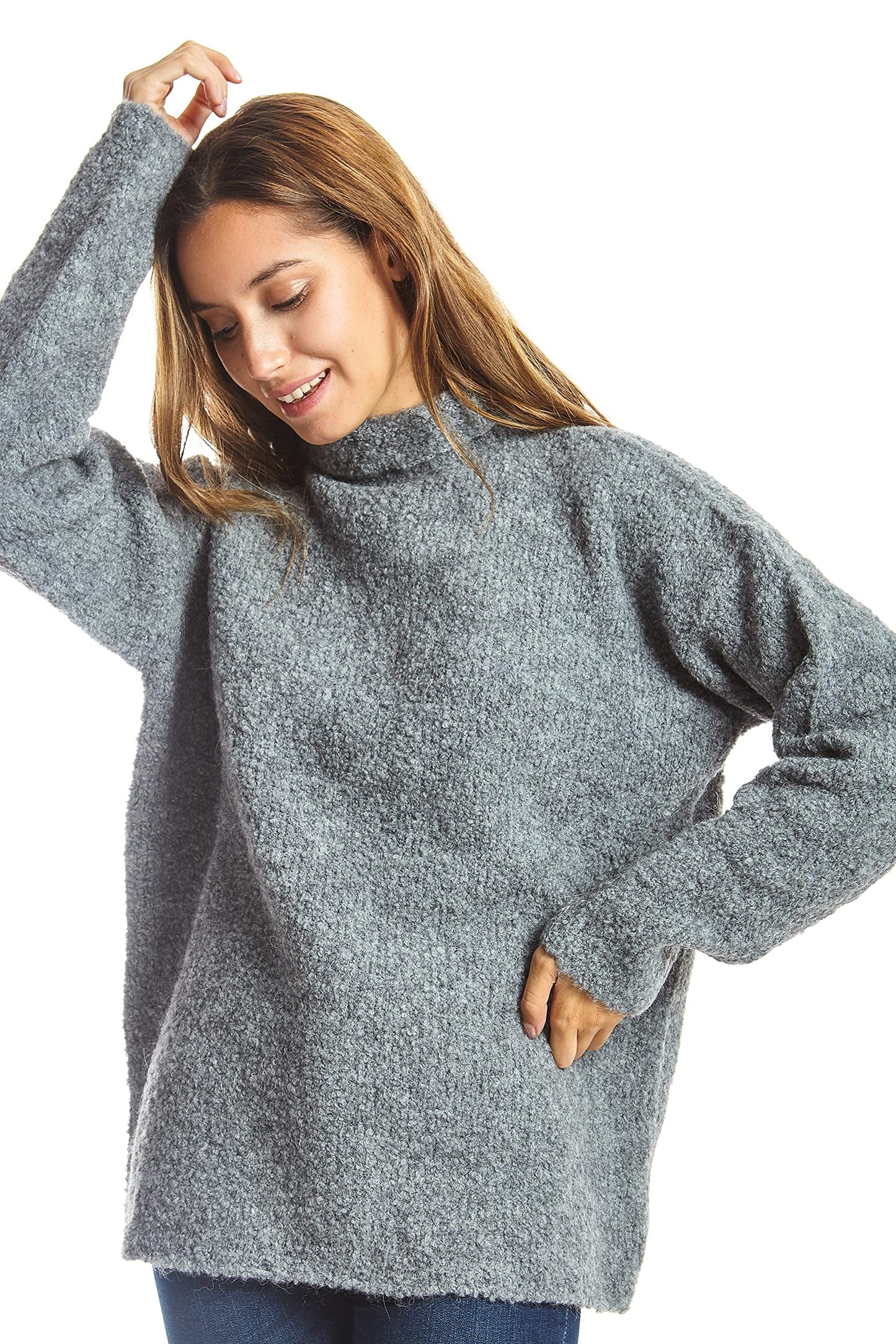 EBXN Jersey Mujer Algodón Cuello Alto