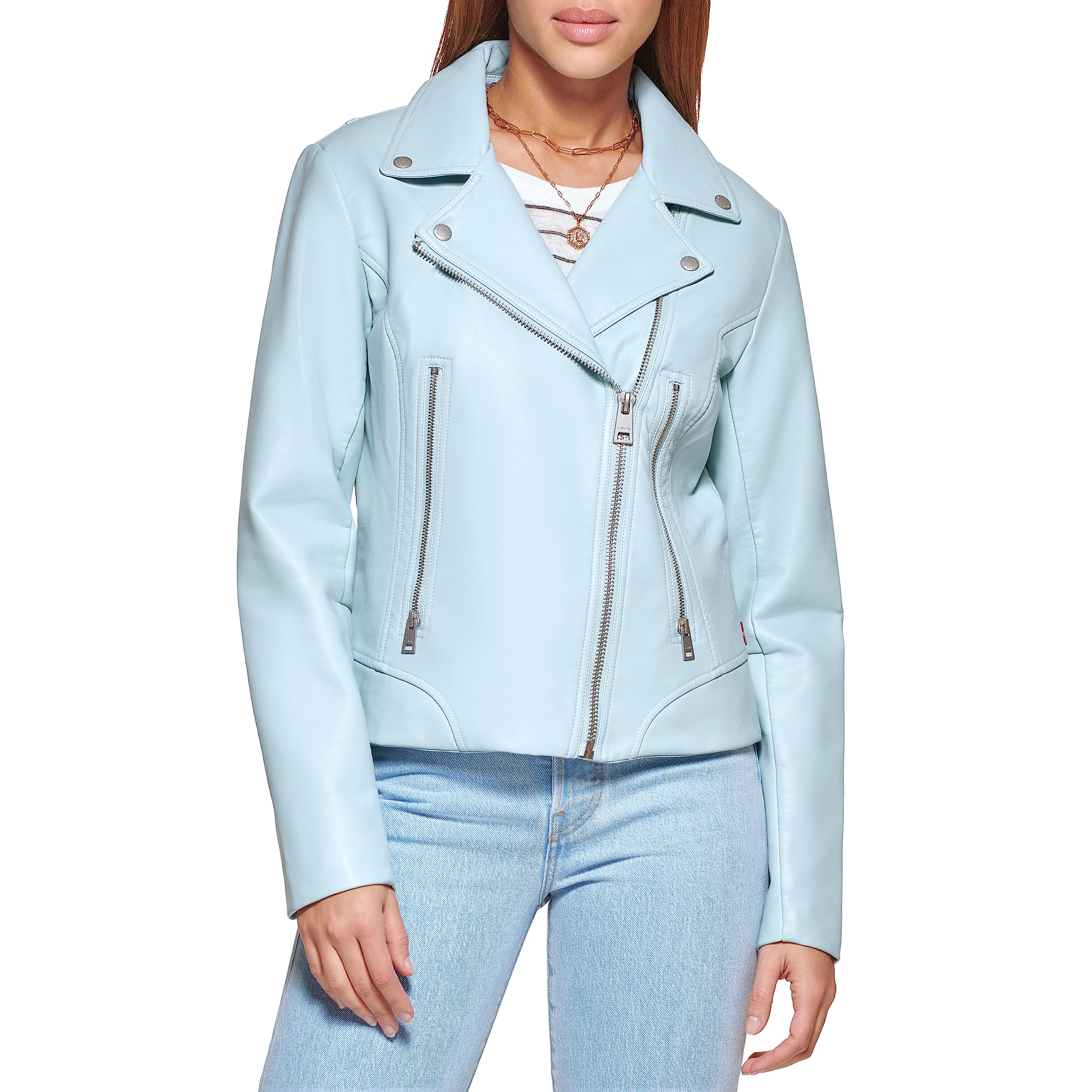 EBXN Women's Belted Faux Leather
