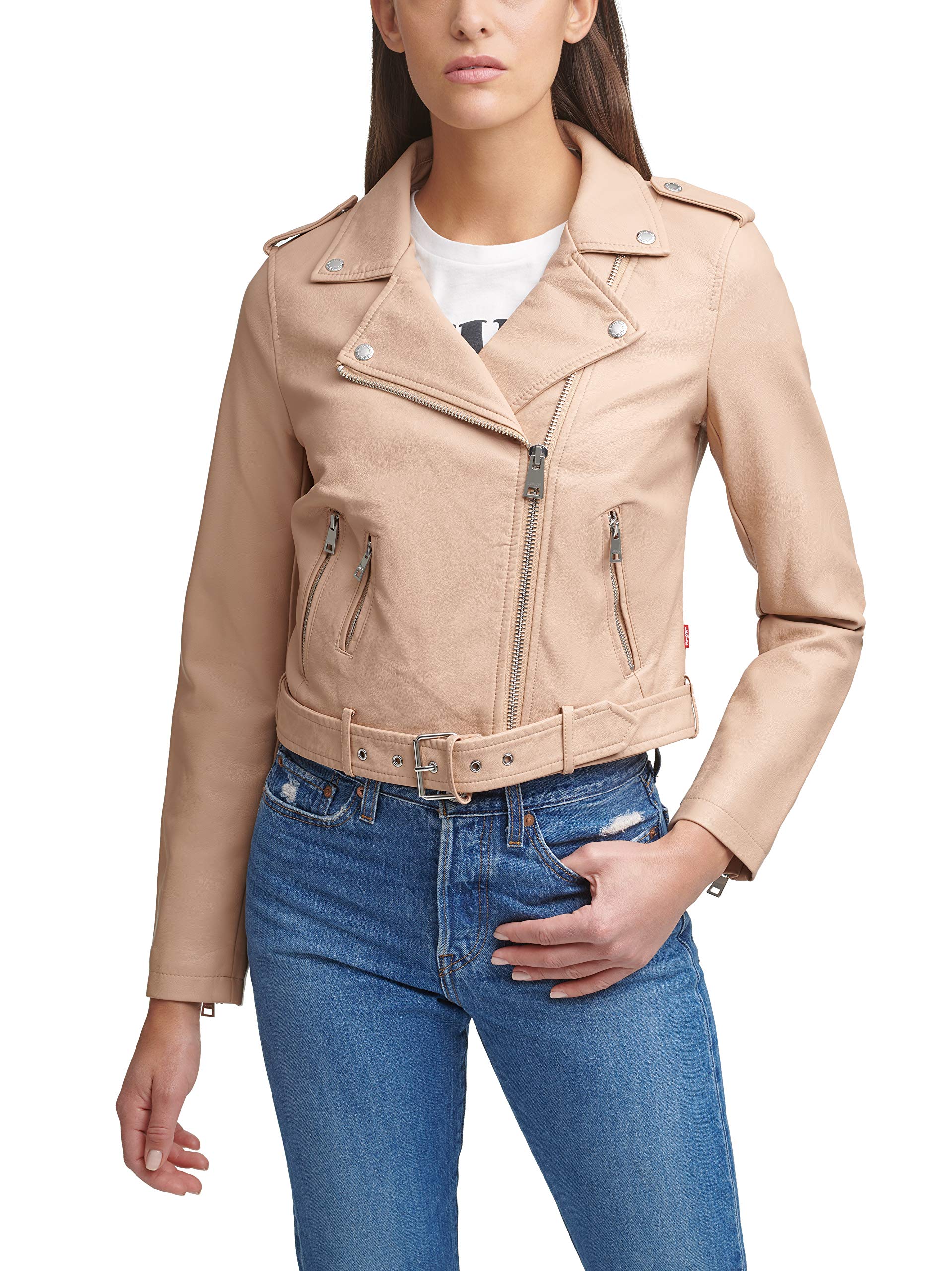 EBXN Women's Belted Faux Leather