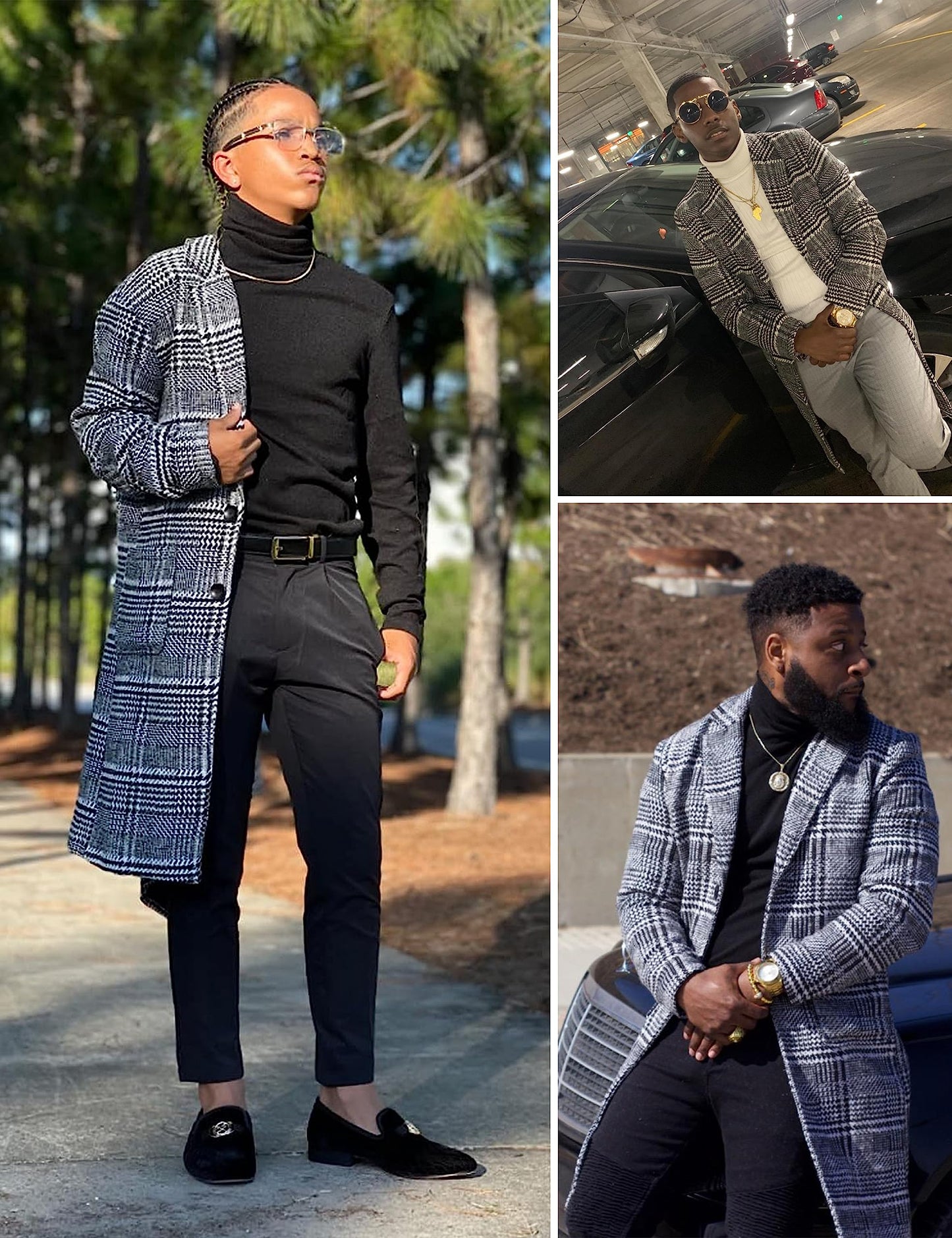 eBexxin - Men's Wool Blend Pea Coat