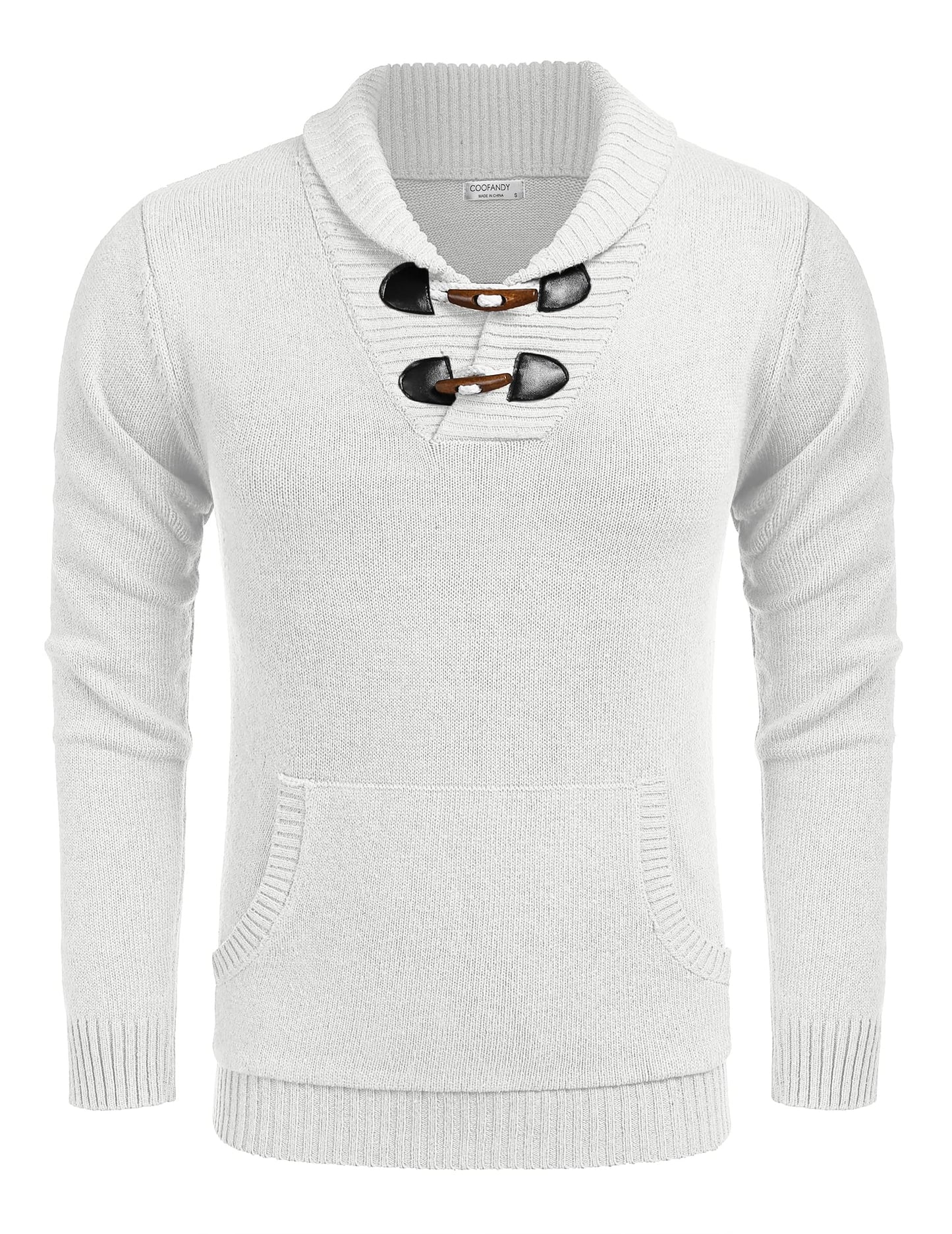 EBXN Men's Shawl Collar Pullover Sweater